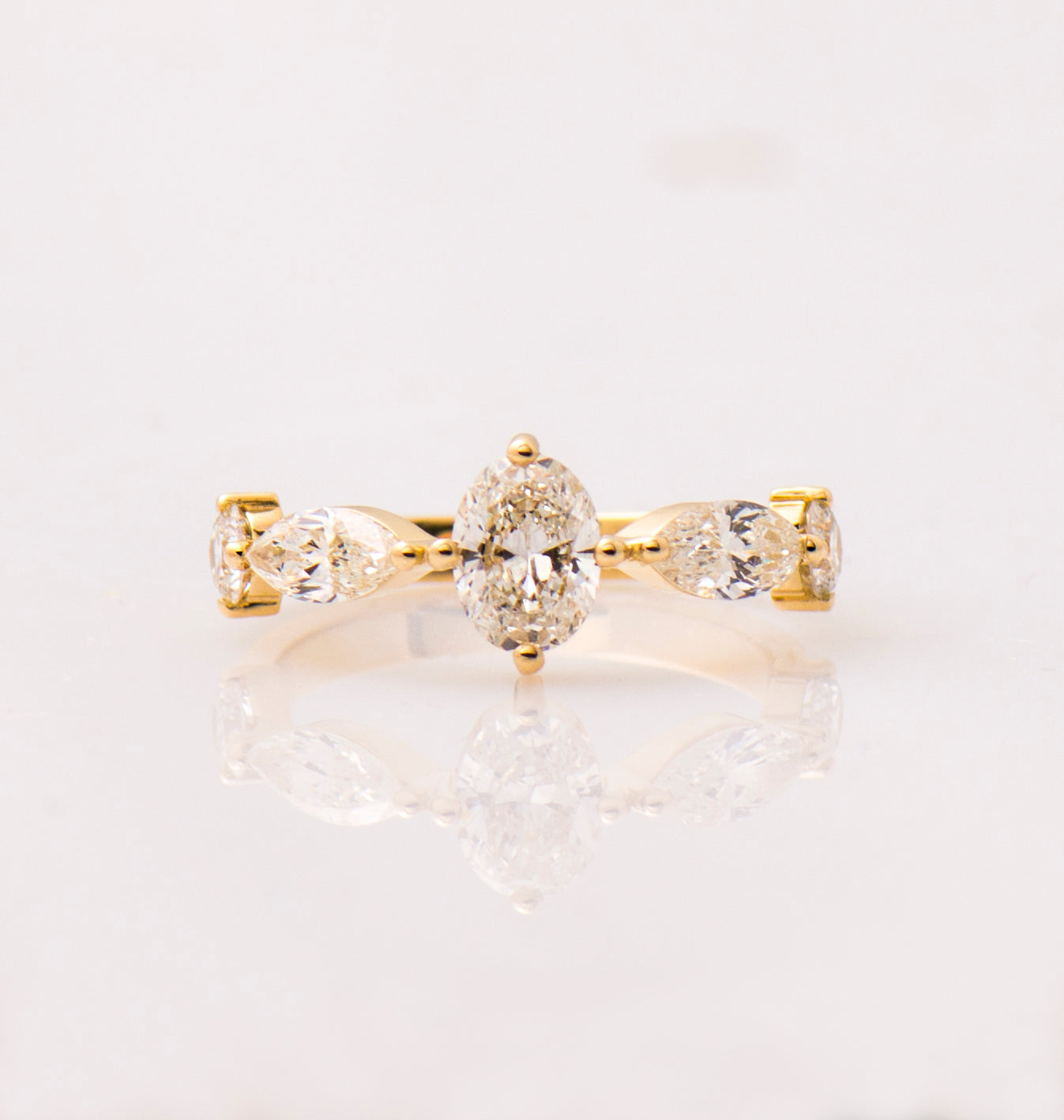 The Crown Ring - Oval Marquise & Round