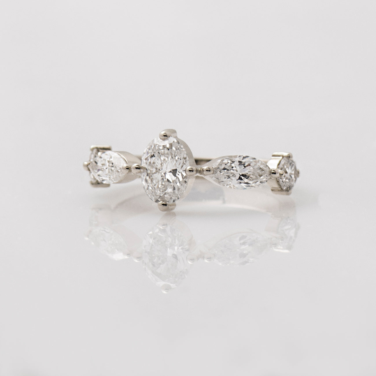 The Crown Ring - Oval Marquise & Round