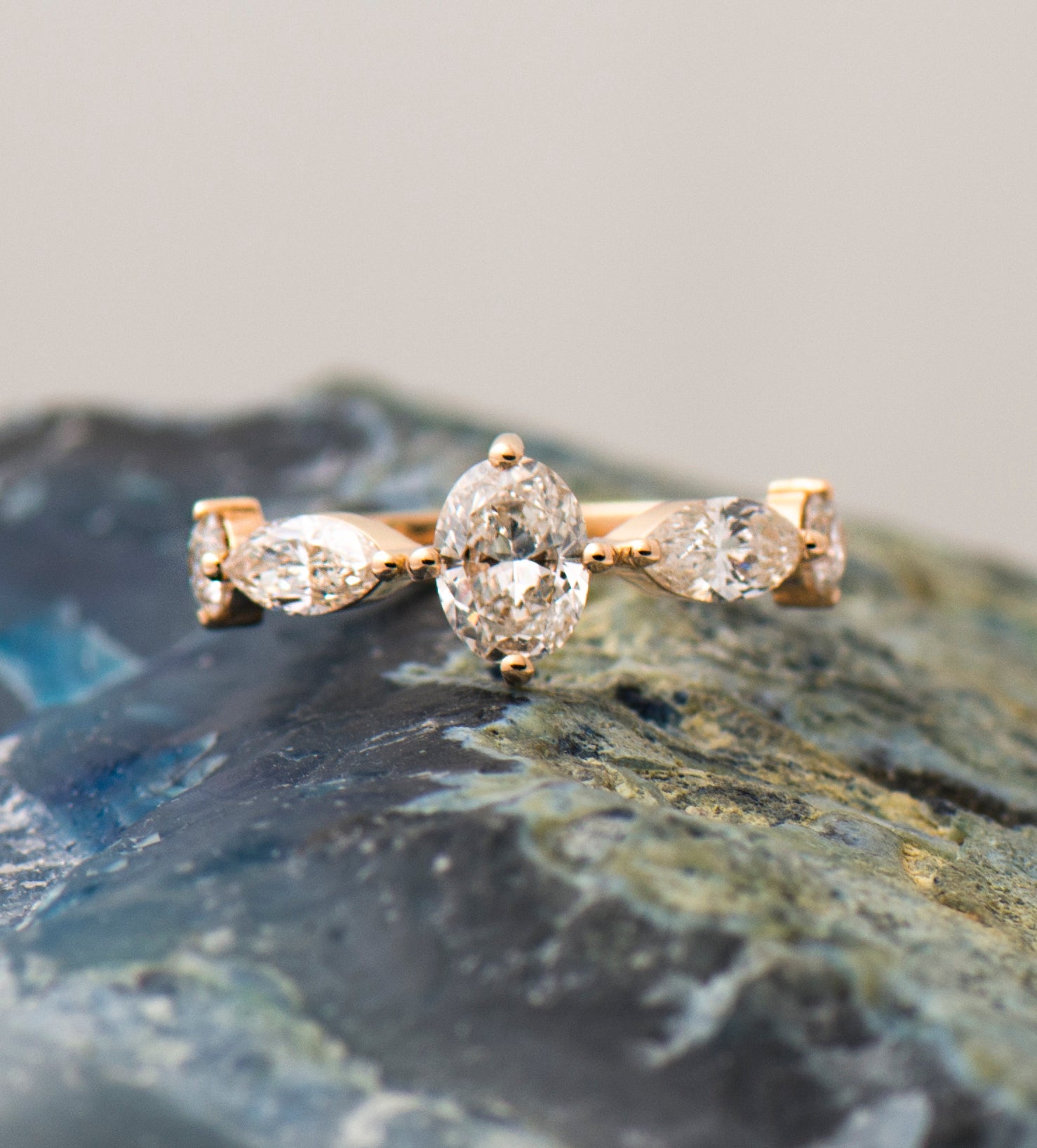 The Crown Ring - Oval Marquise & Round