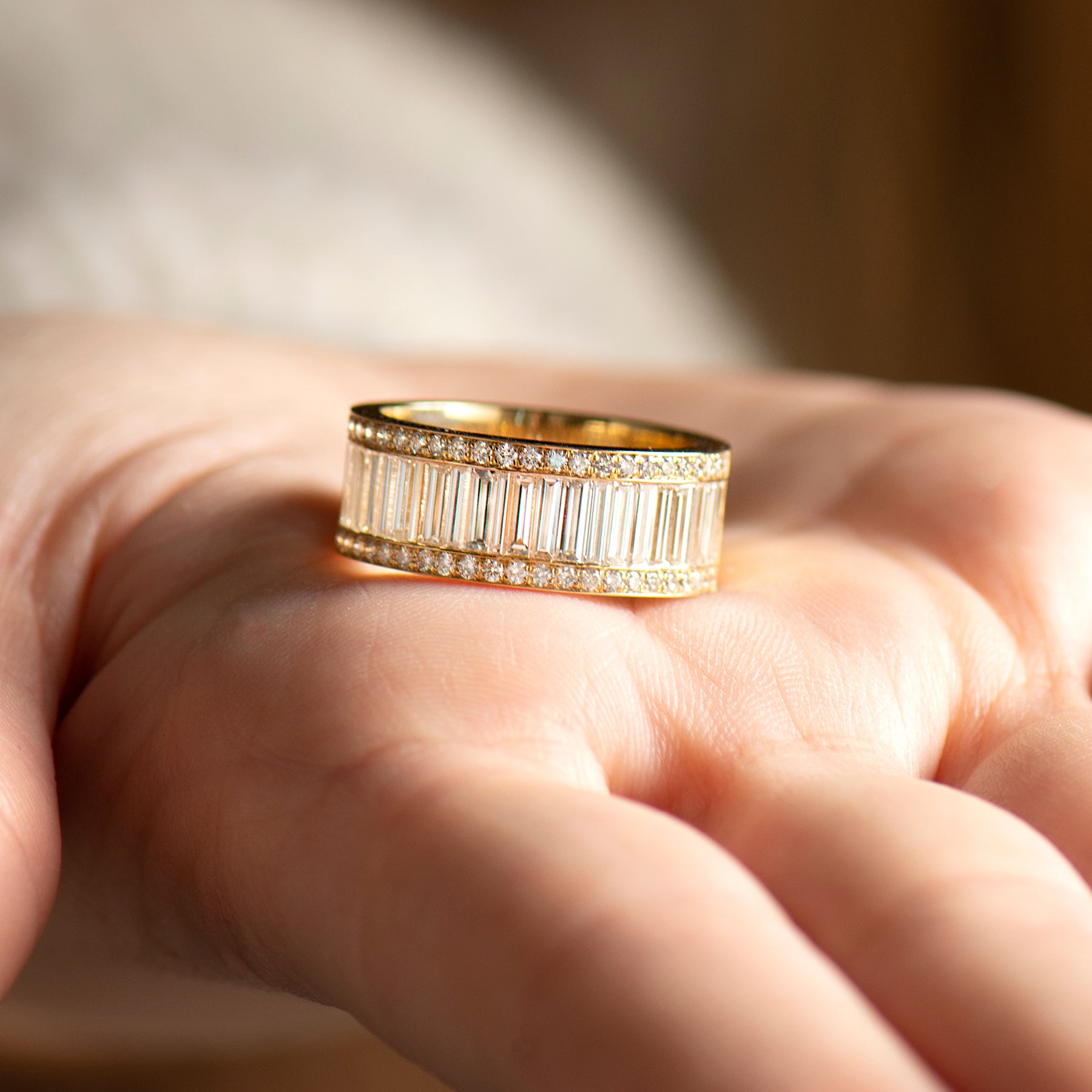 Elongated Baguette Diamonds Ring