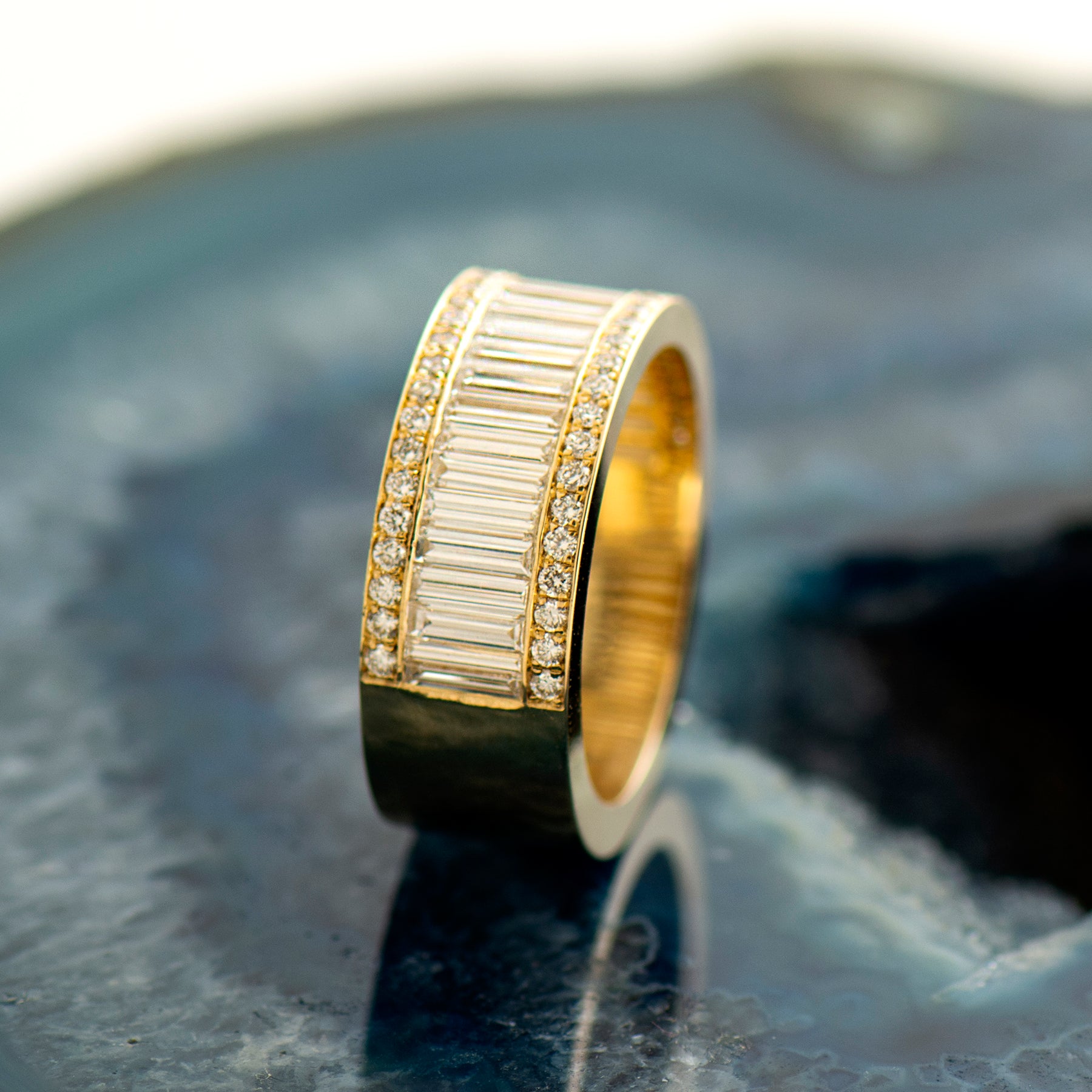 Elongated Baguette Diamonds Ring