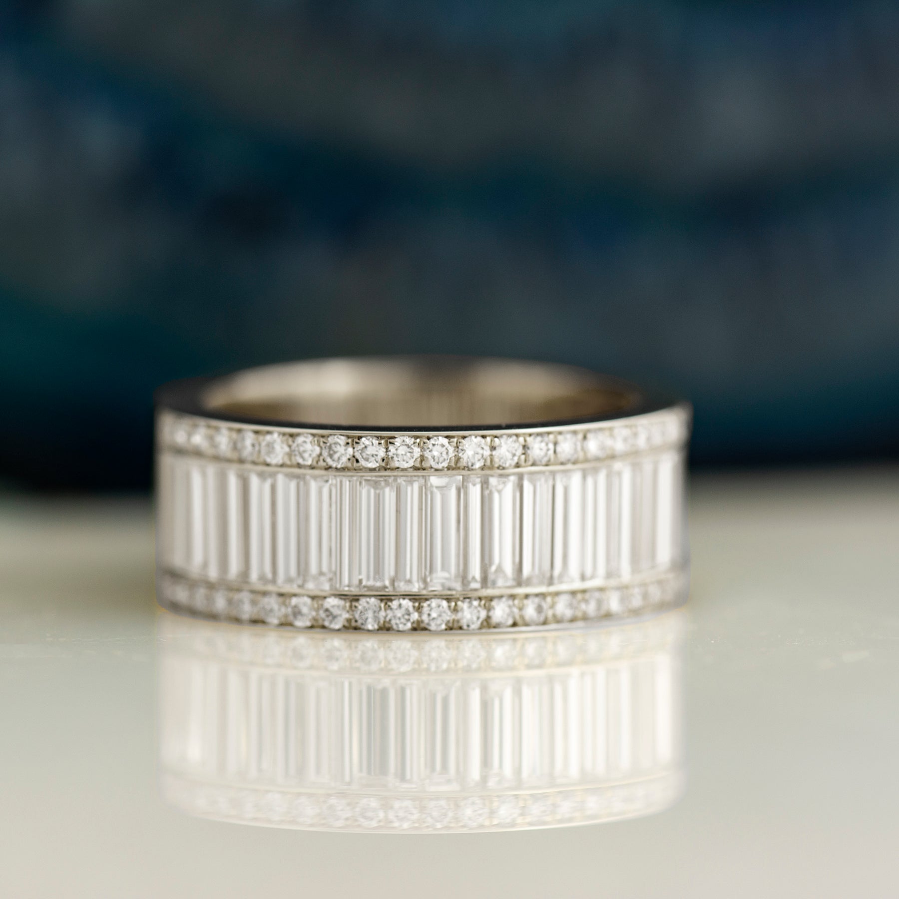 Elongated Baguette Diamonds Ring