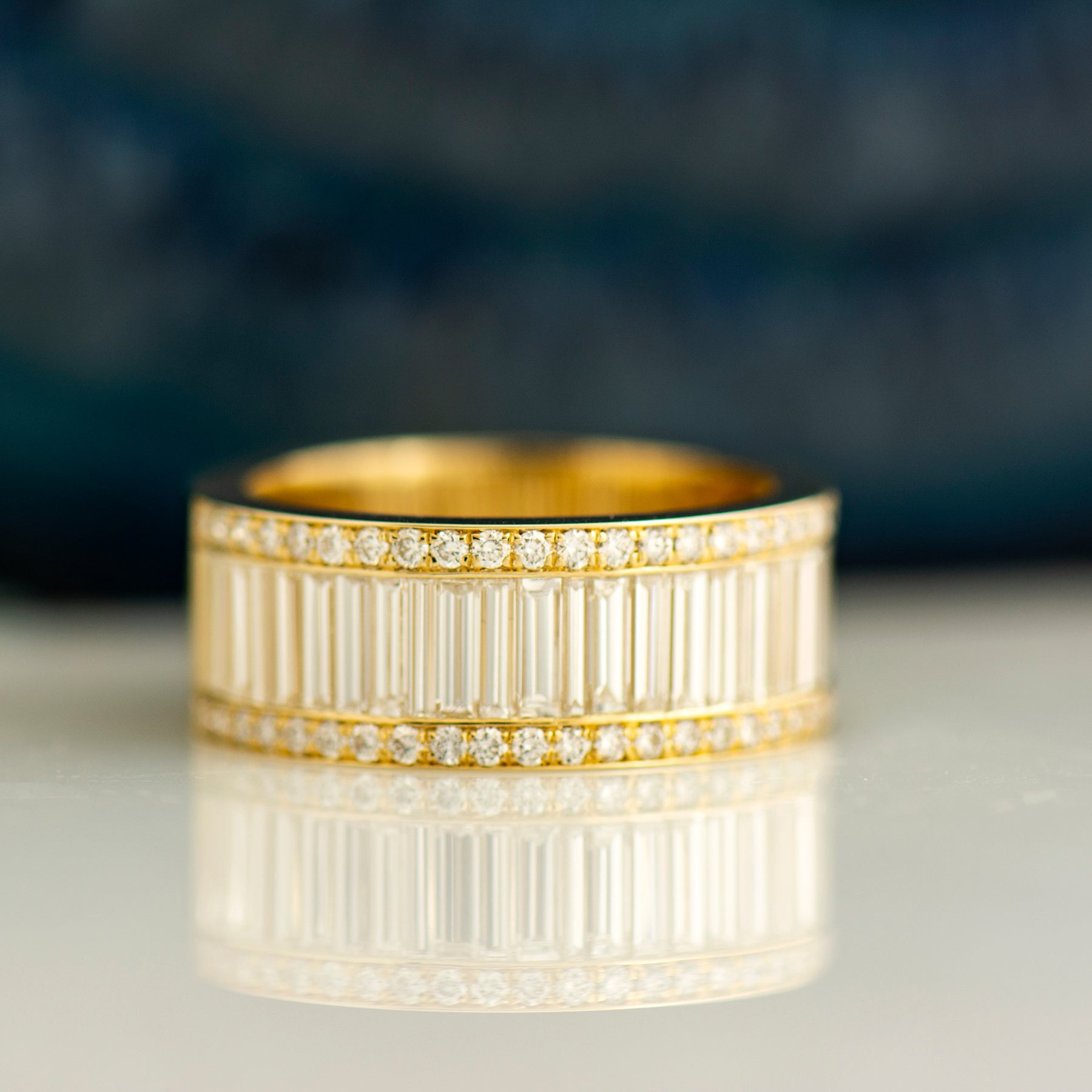 Elongated Baguette Diamonds Ring