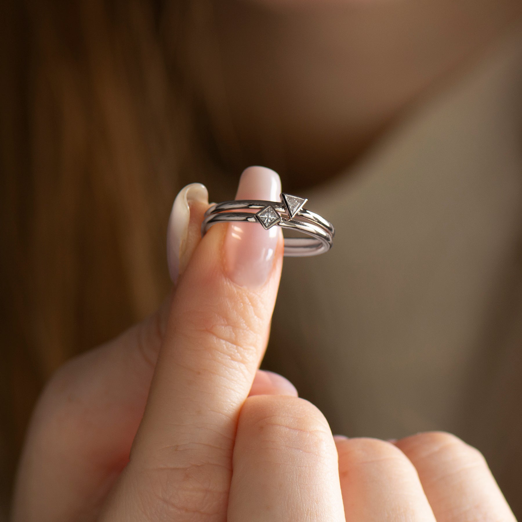 Triangle Diamond Ring