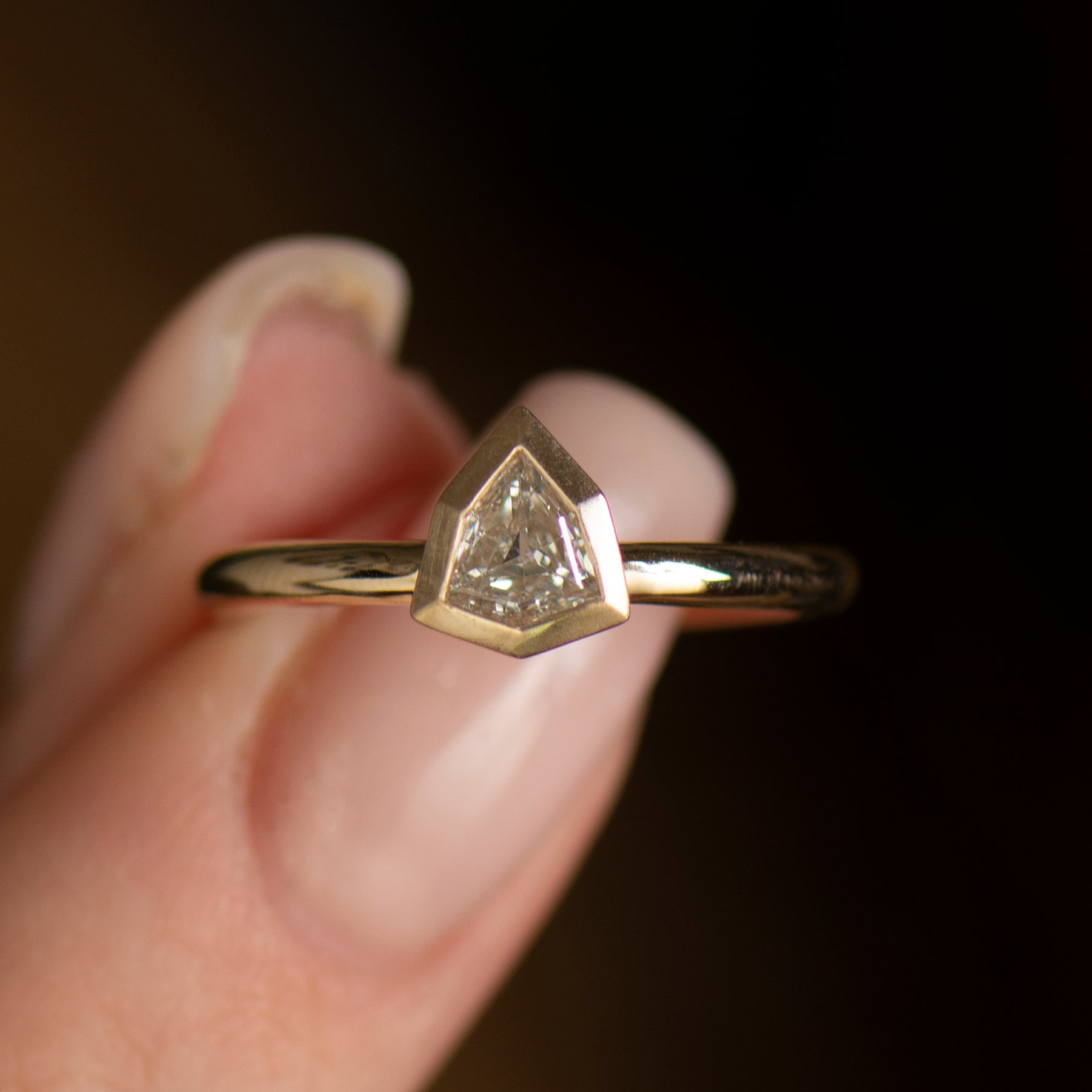 Shield Diamond Ring