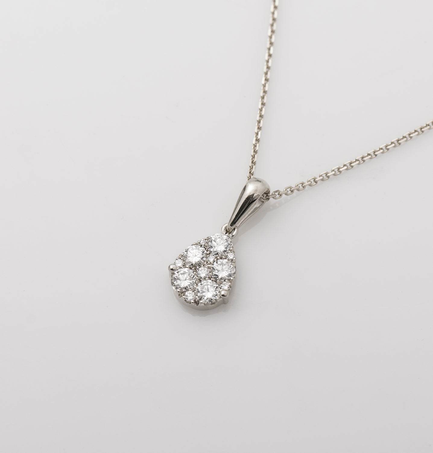 Pear Pave Diamonds Necklace