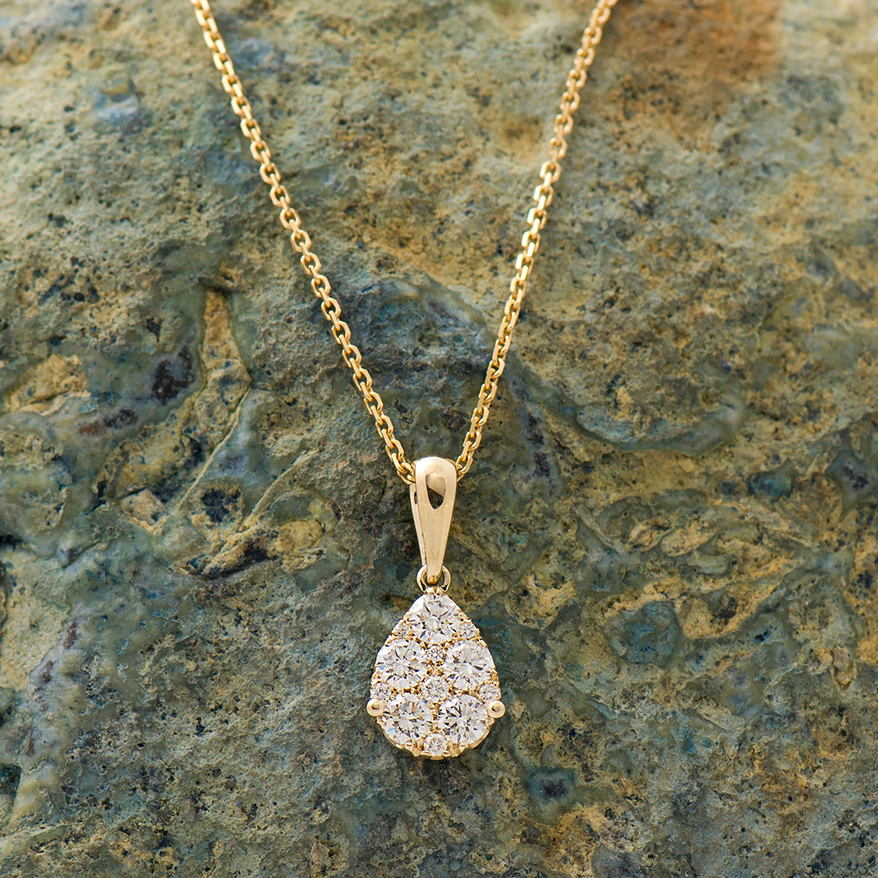 Pear Pave Diamonds Necklace