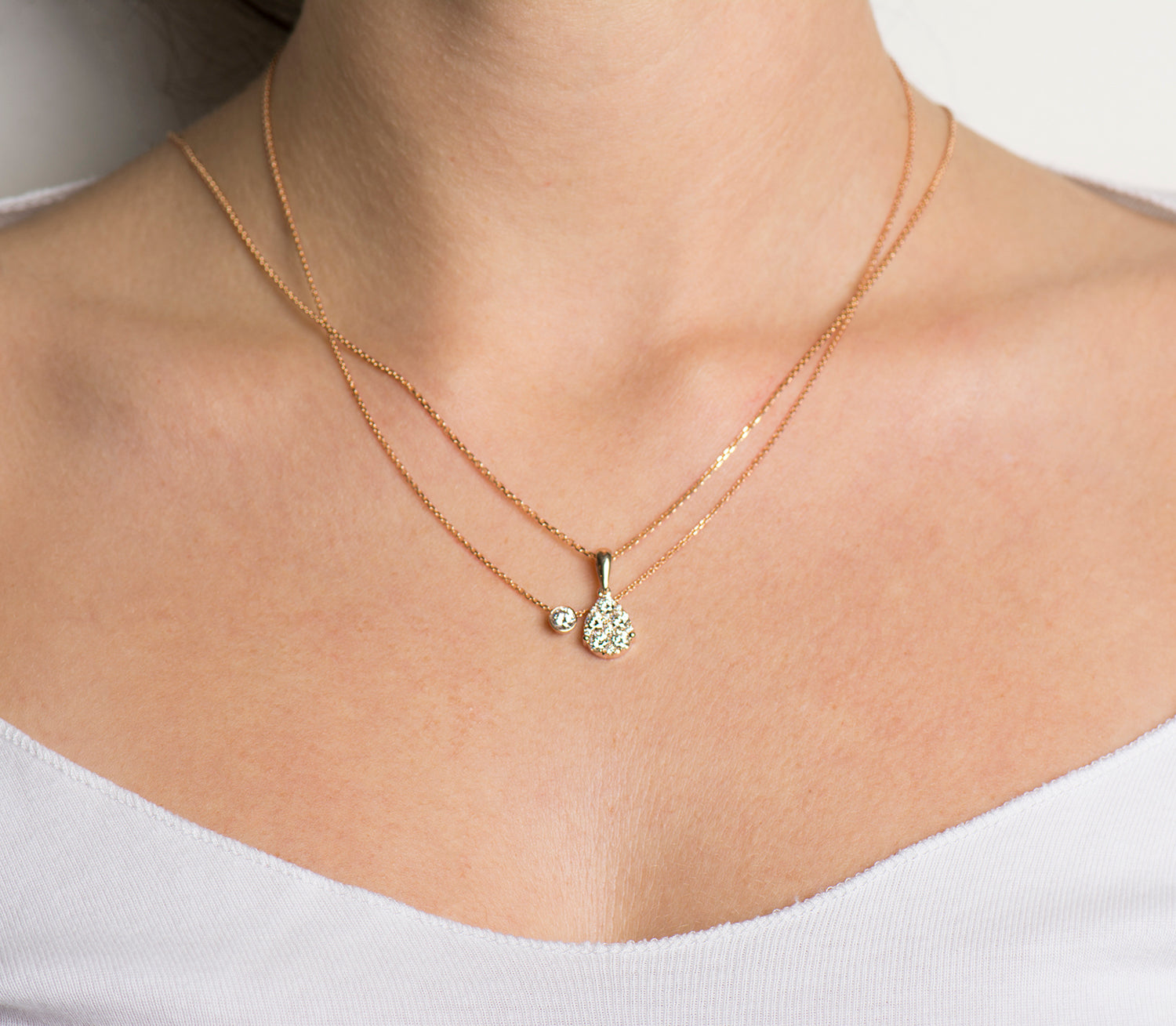 Pear Pave Diamonds Necklace