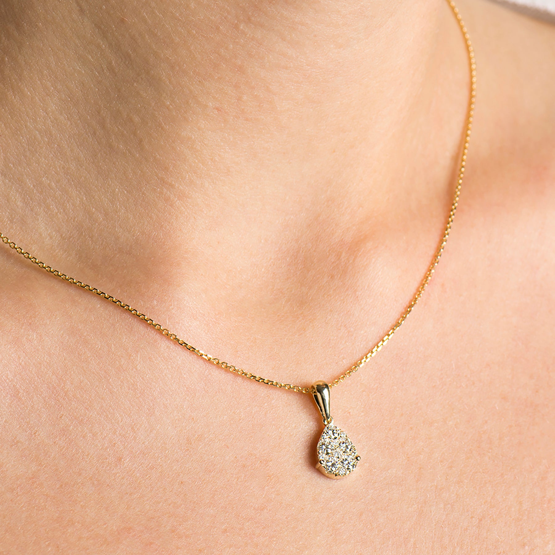 Pear Pave Diamonds Necklace