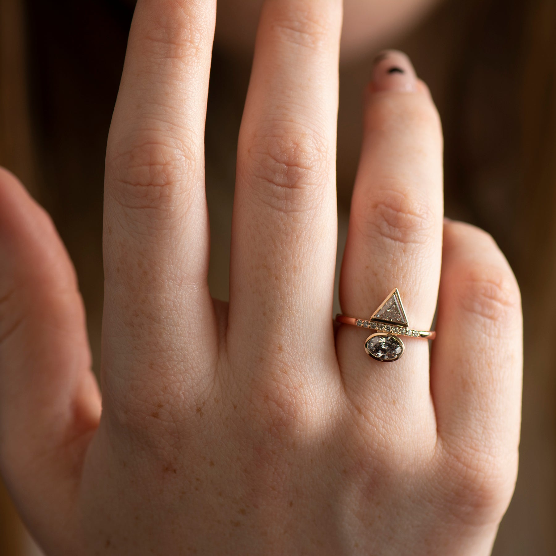 Salt And Pepper Diamond Ring