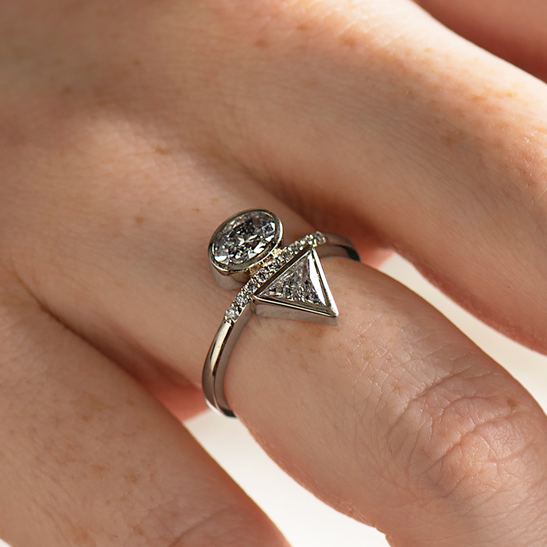 Salt And Pepper Diamond Ring