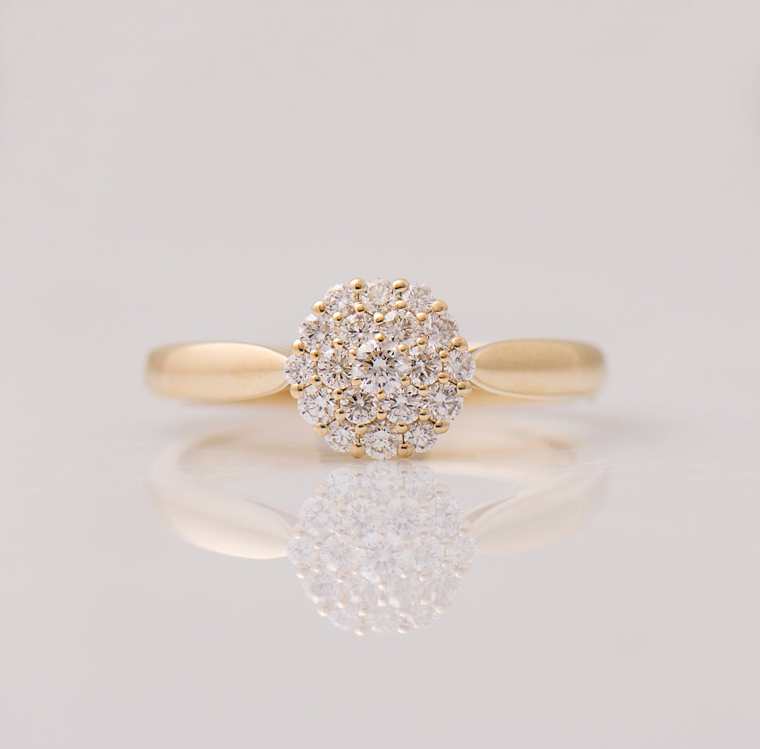 White Bursting Cluster Diamond Ring