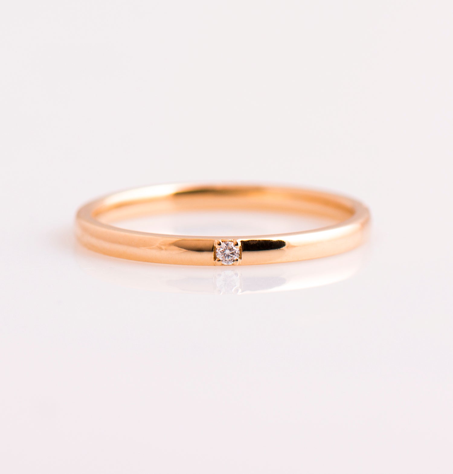 2mm Single Diamond Ring