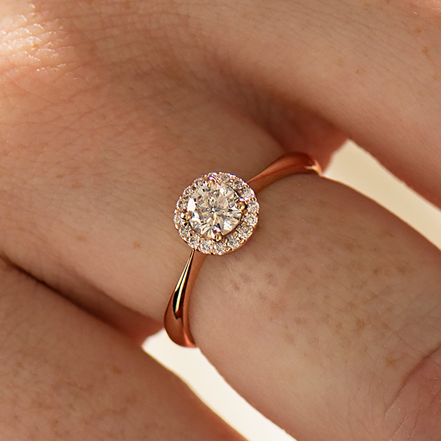 Halo Flower Engagement Ring