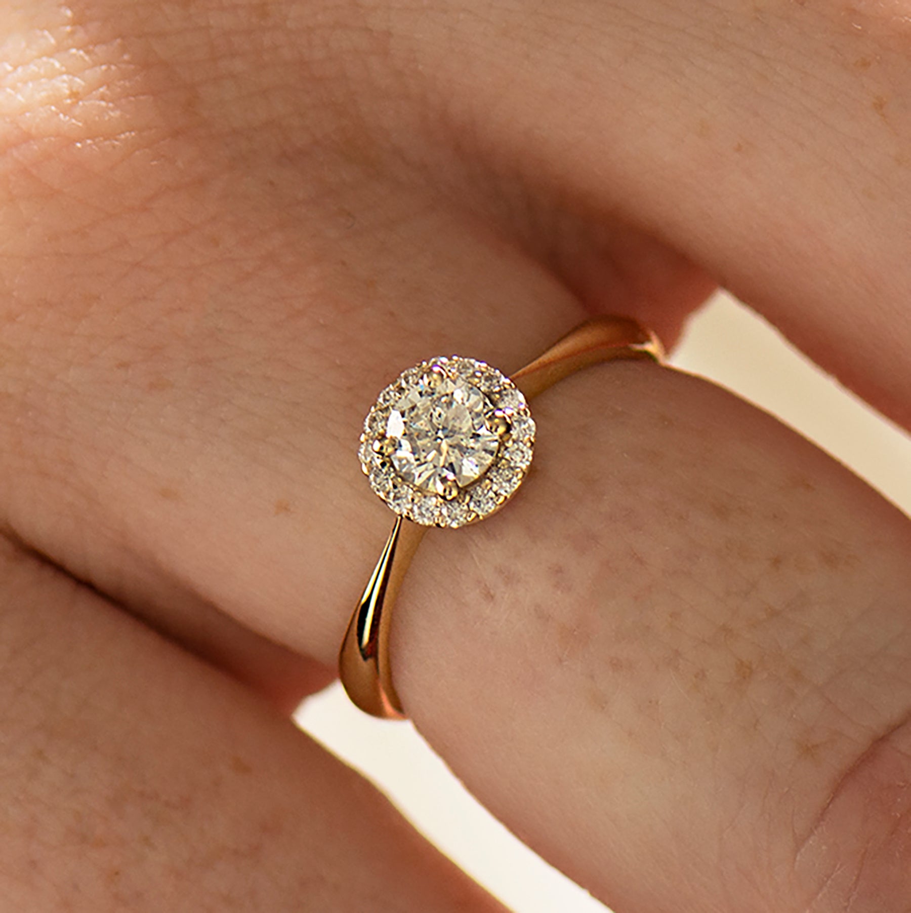 Halo Flower Engagement Ring