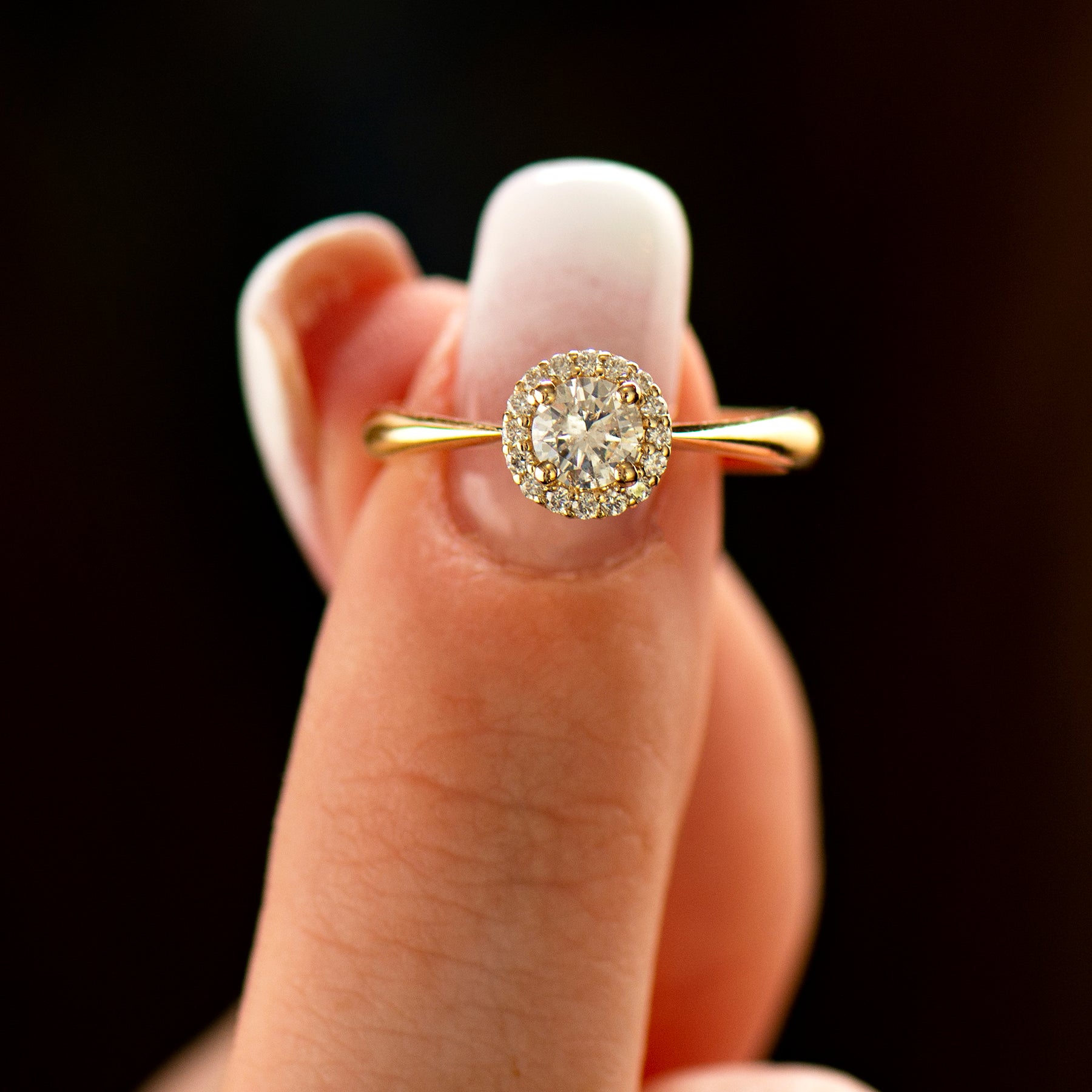 Halo Flower Engagement Ring