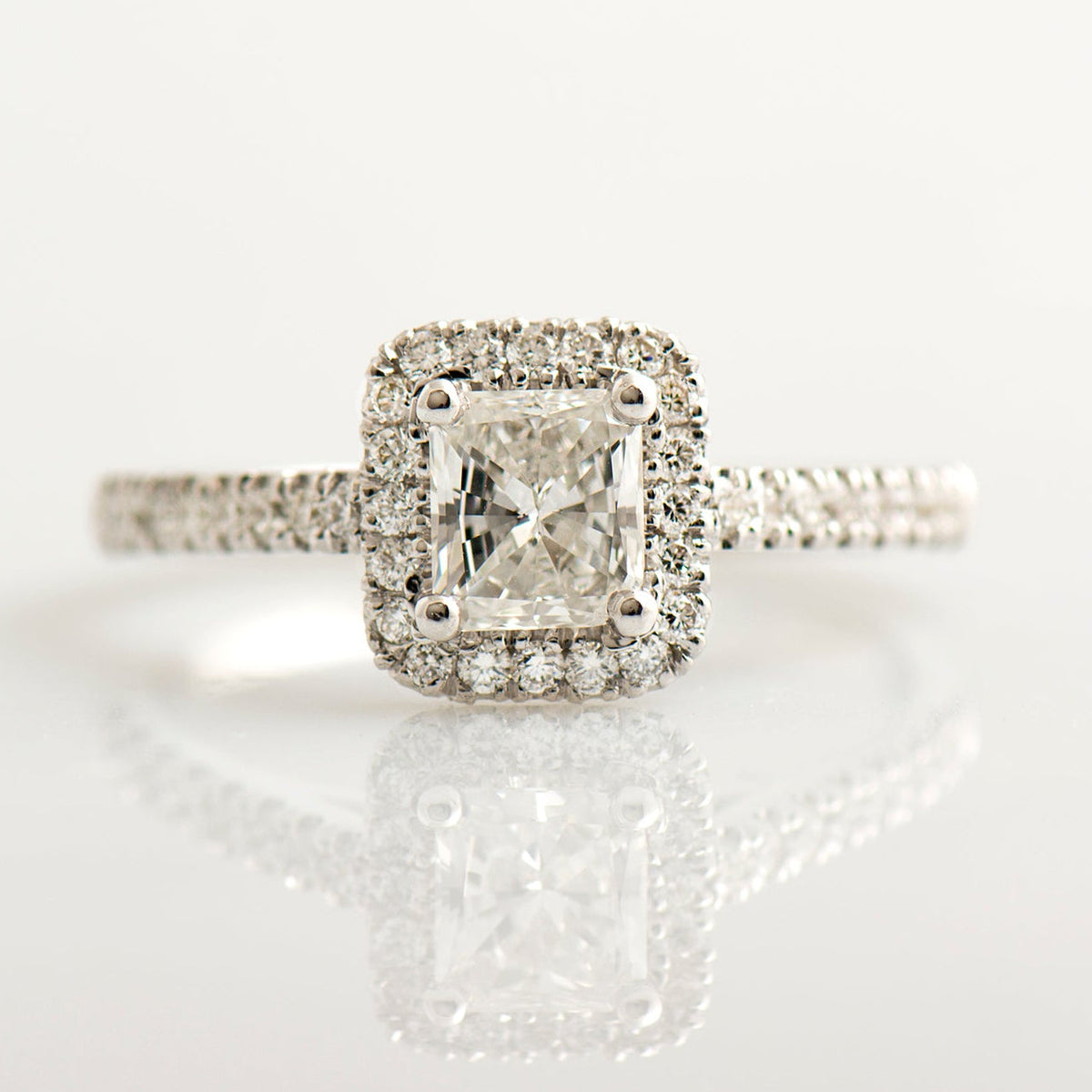 Halo Radiant Diamond Ring