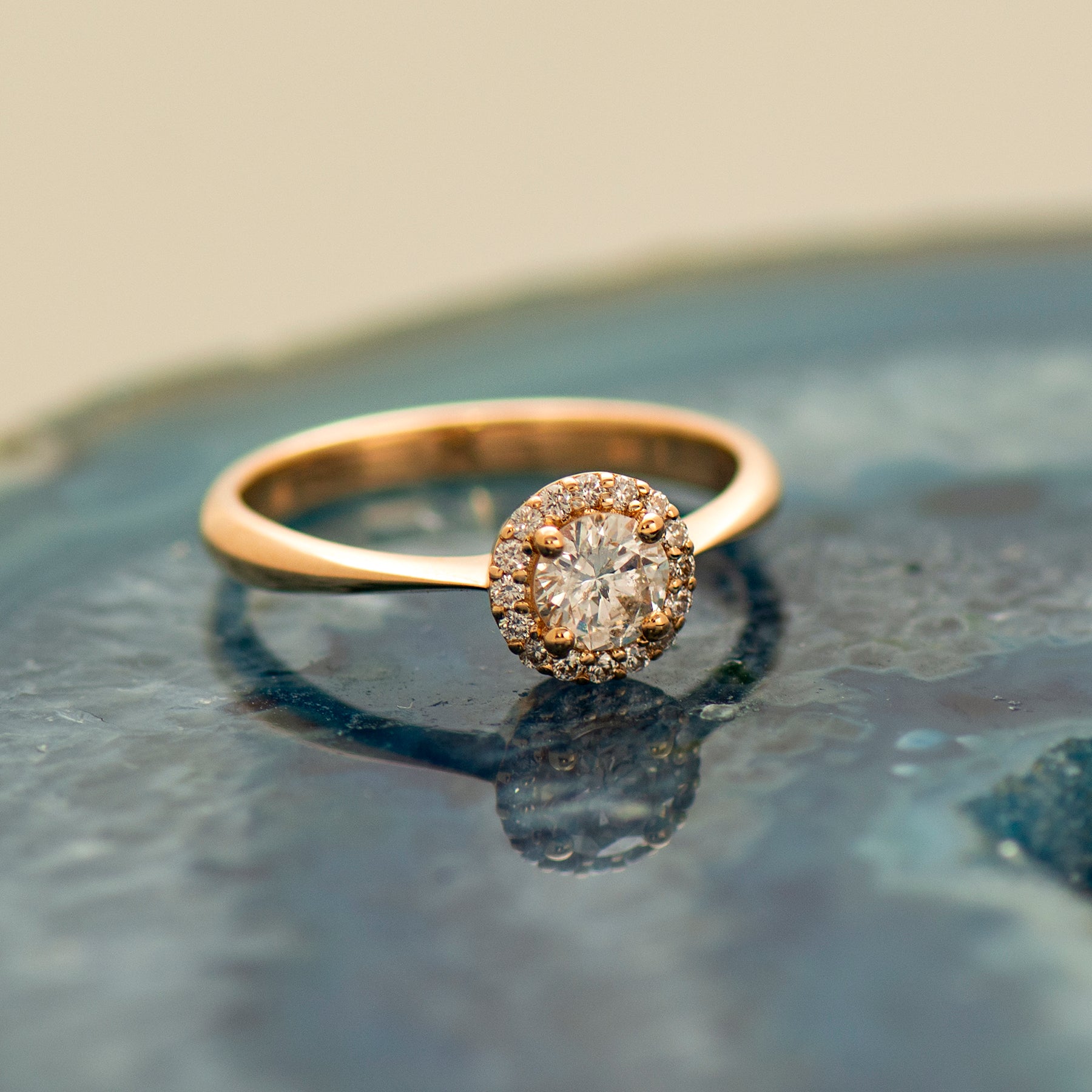 Halo Flower Engagement Ring