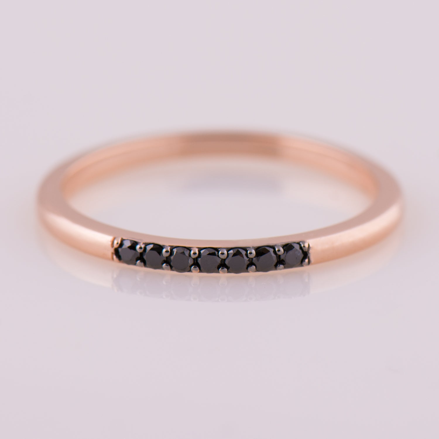 1.5 mm Black Diamond 7 Stone Ring