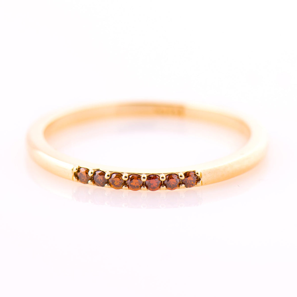 1.5 mm Champagne Brown Diamonds 7 Stone Ring