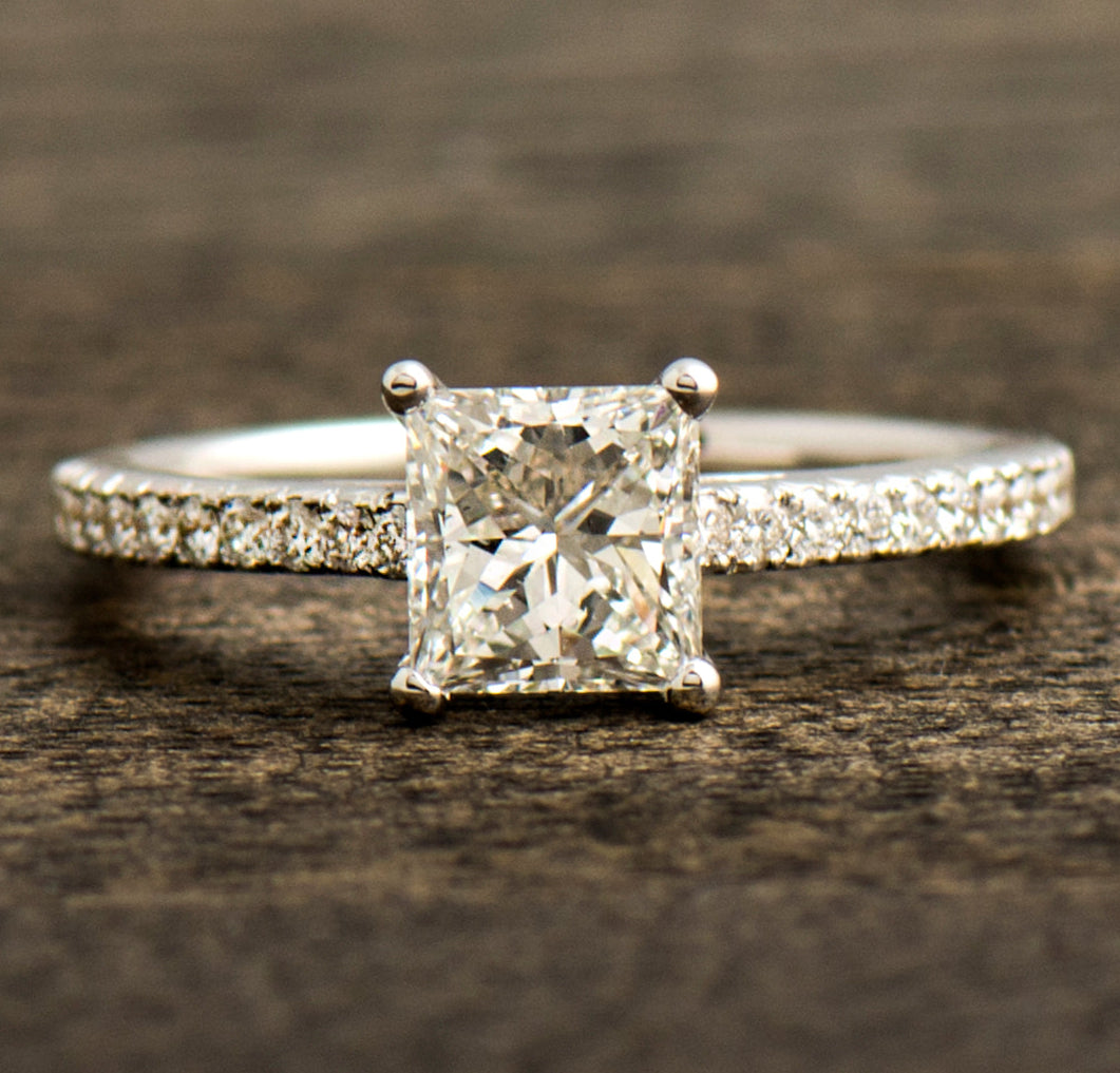 Pave Princess Engagement Ring