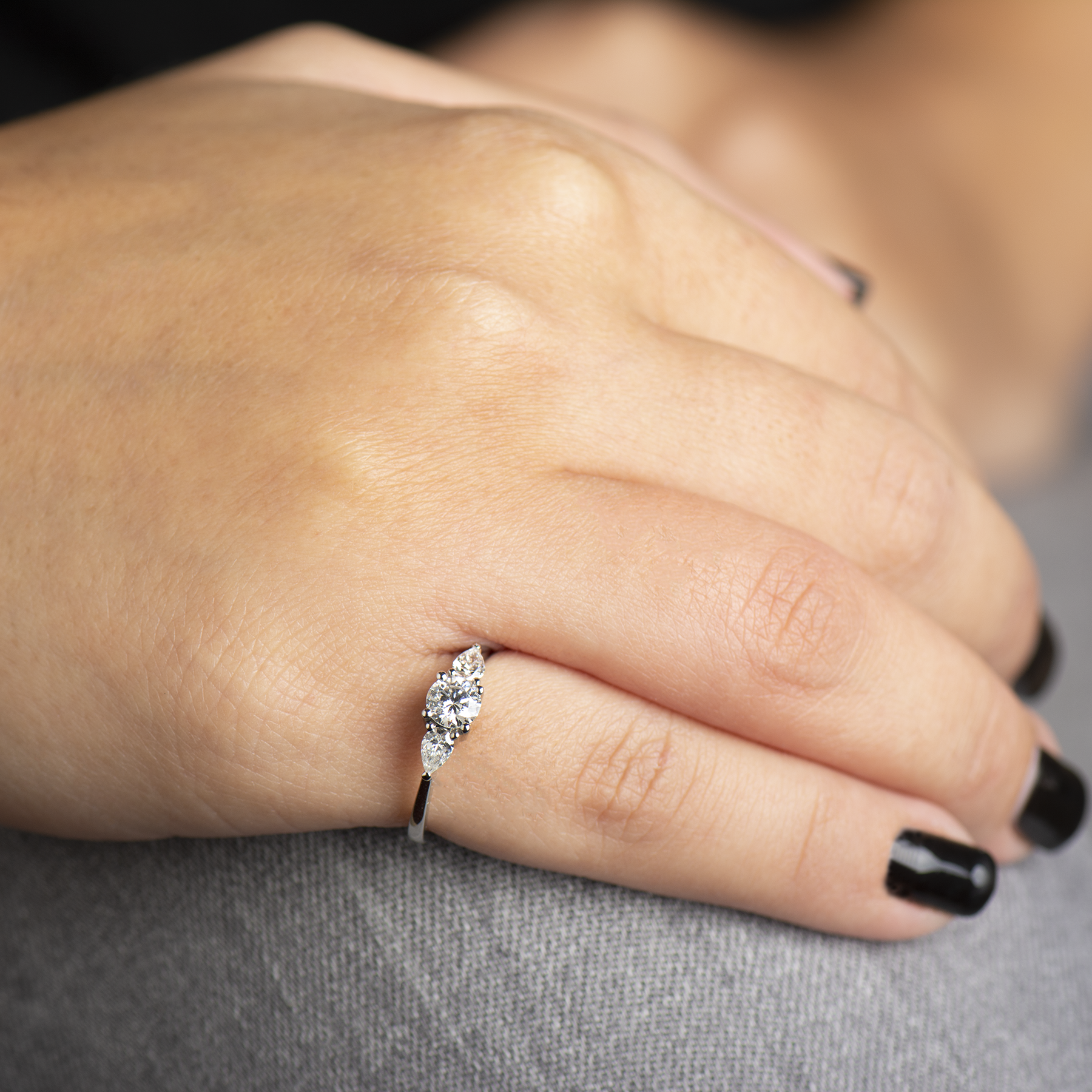 Round & pears Engagement Ring