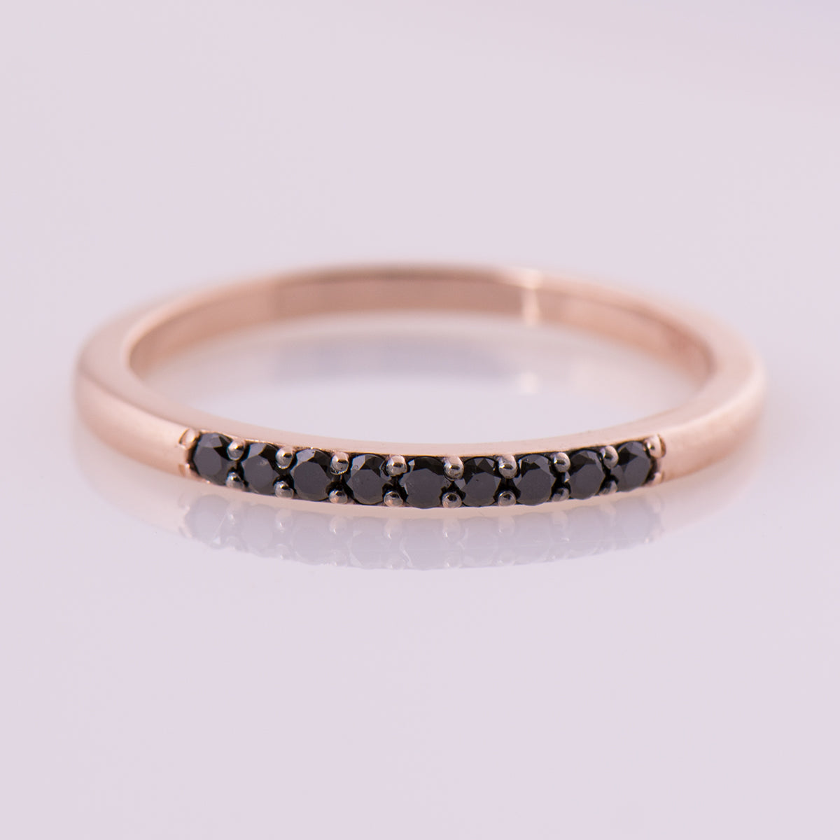 1.5 mm Black Diamond 9 Stone Ring