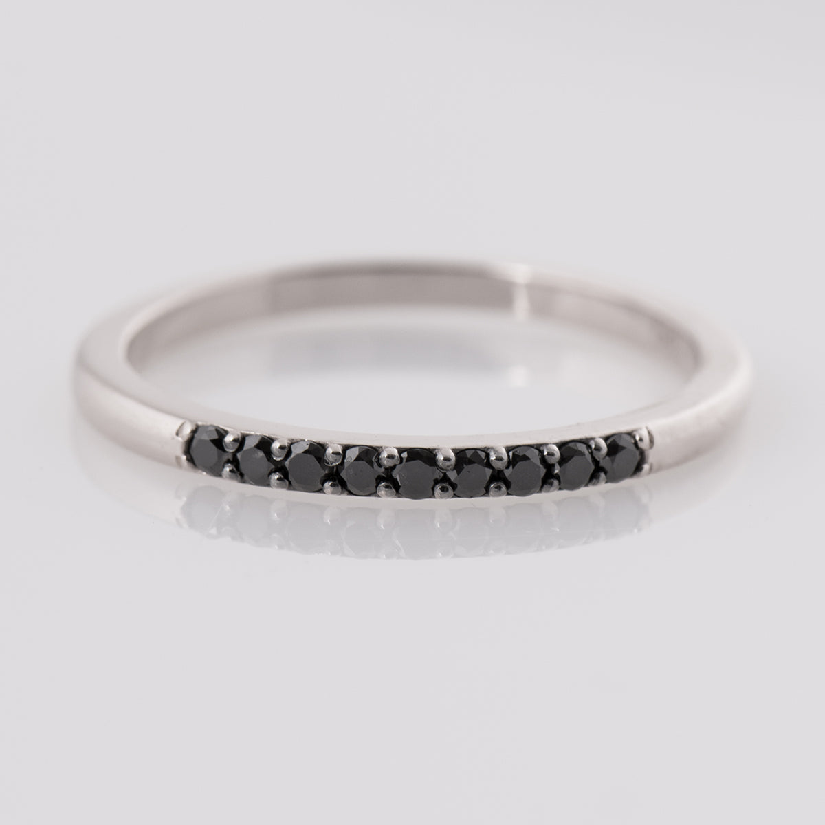 1.5 mm Black Diamond 9 Stone Ring