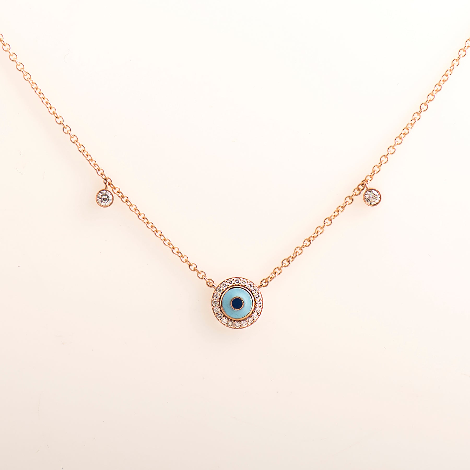 Enamel & Diamonds Evil Eye Necklace