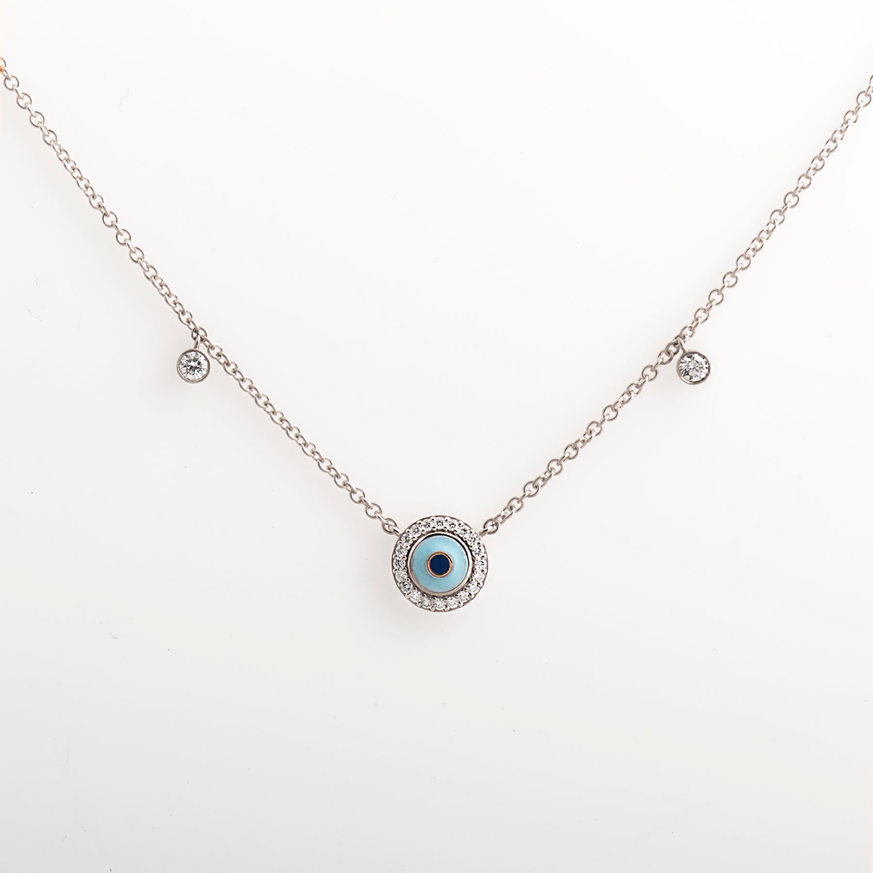 Enamel & Diamonds Evil Eye Necklace