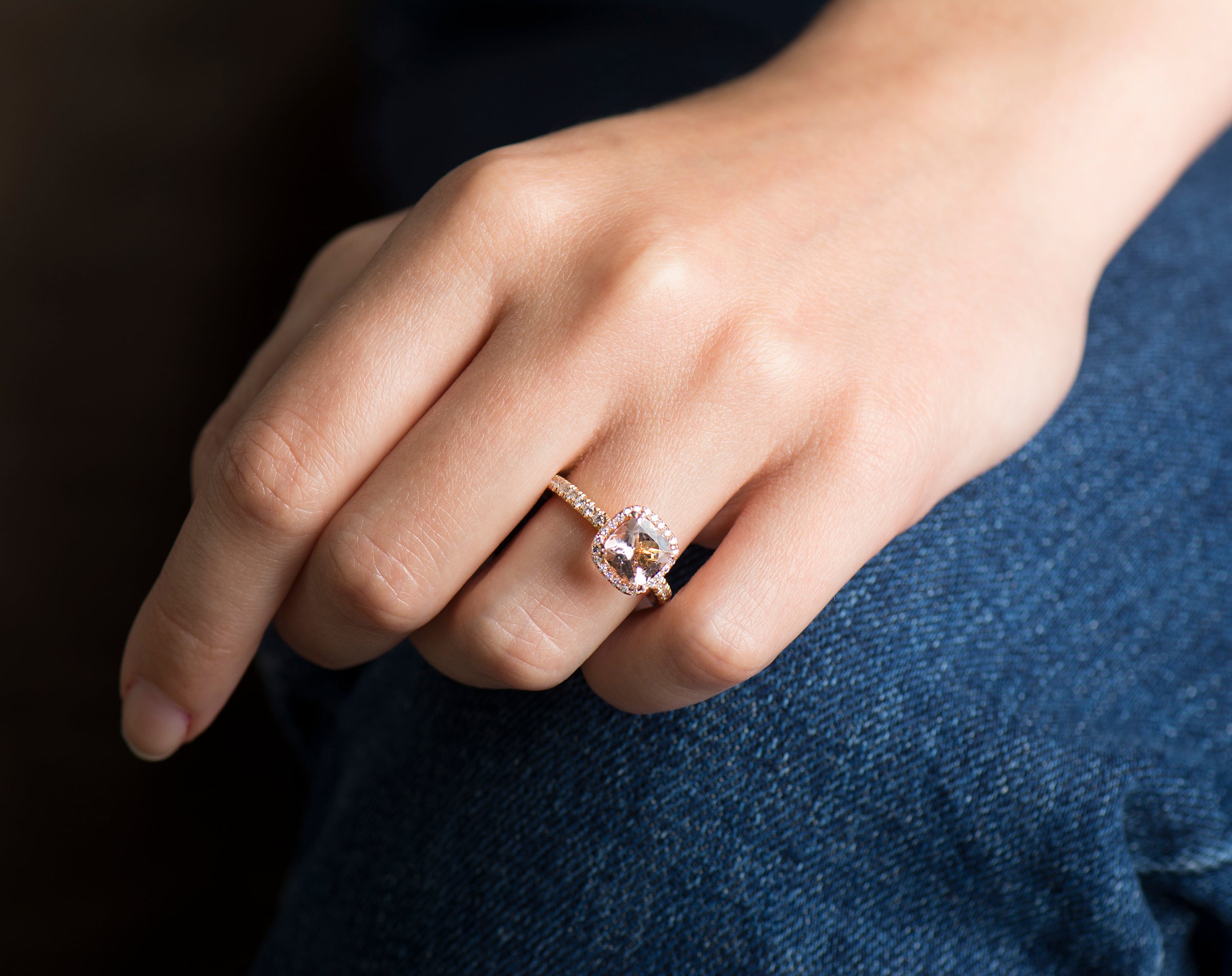 The Morganite Halo Ring