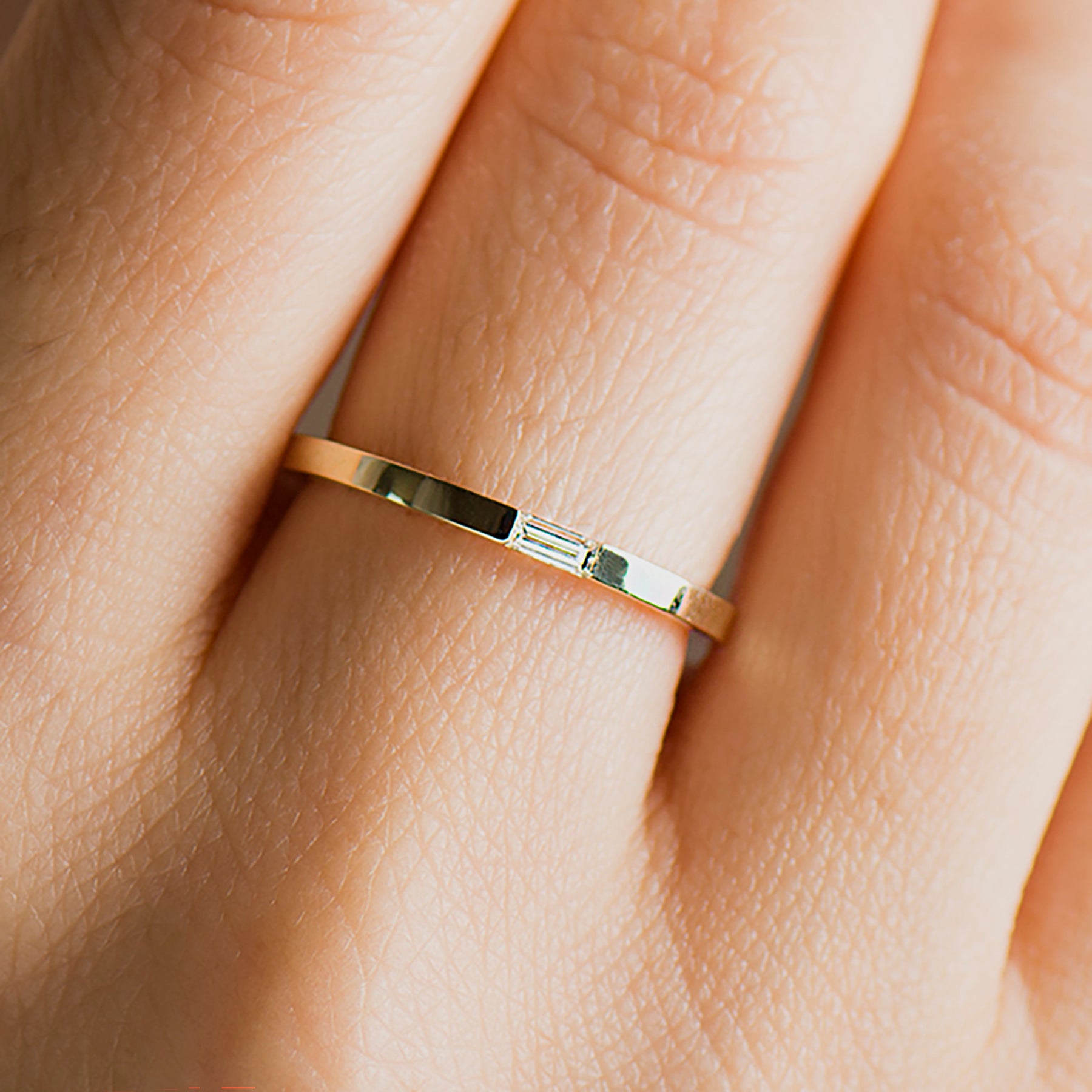 Tiny Baguette Wedding Ring