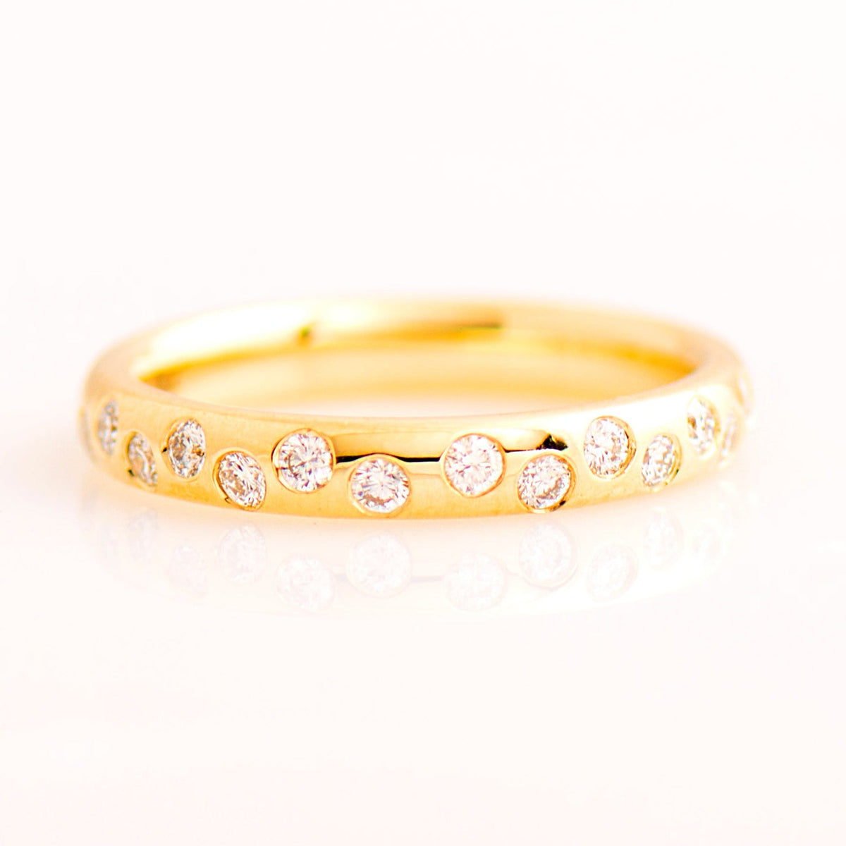 Wide Half Eternity Diamond Ring Zig Zag