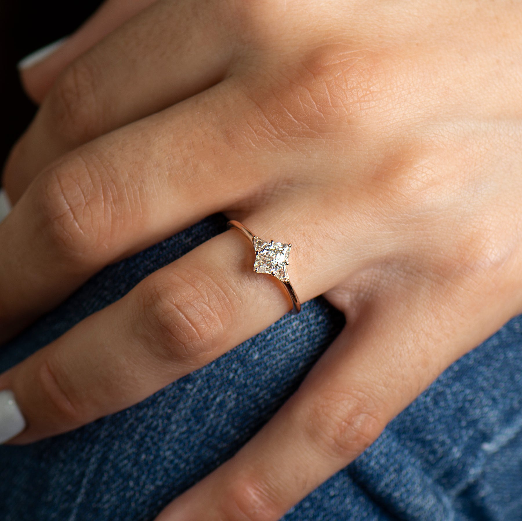 Hexagonal Diamond Ring