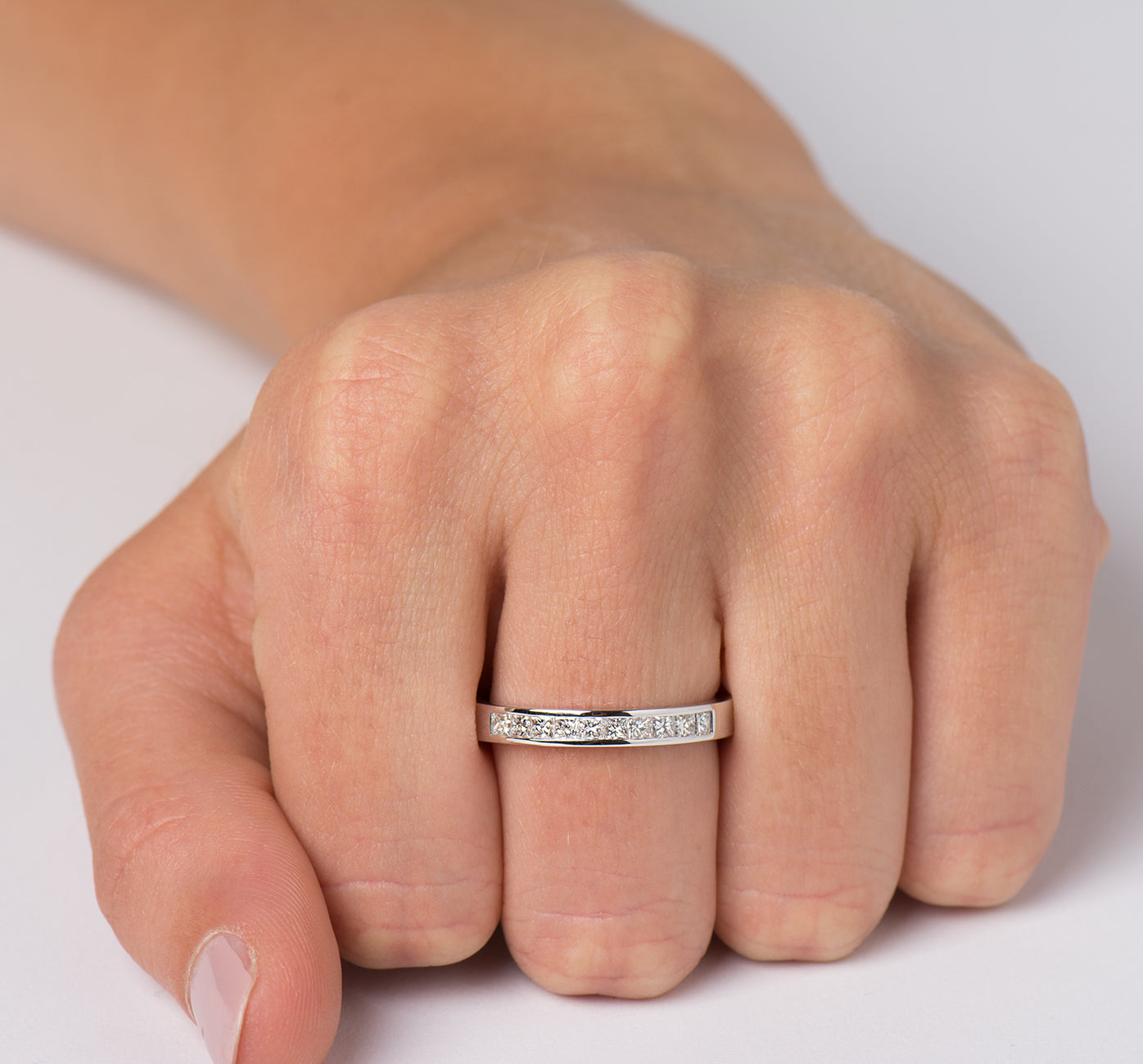 The Channel Setting Ring - Princess Cut