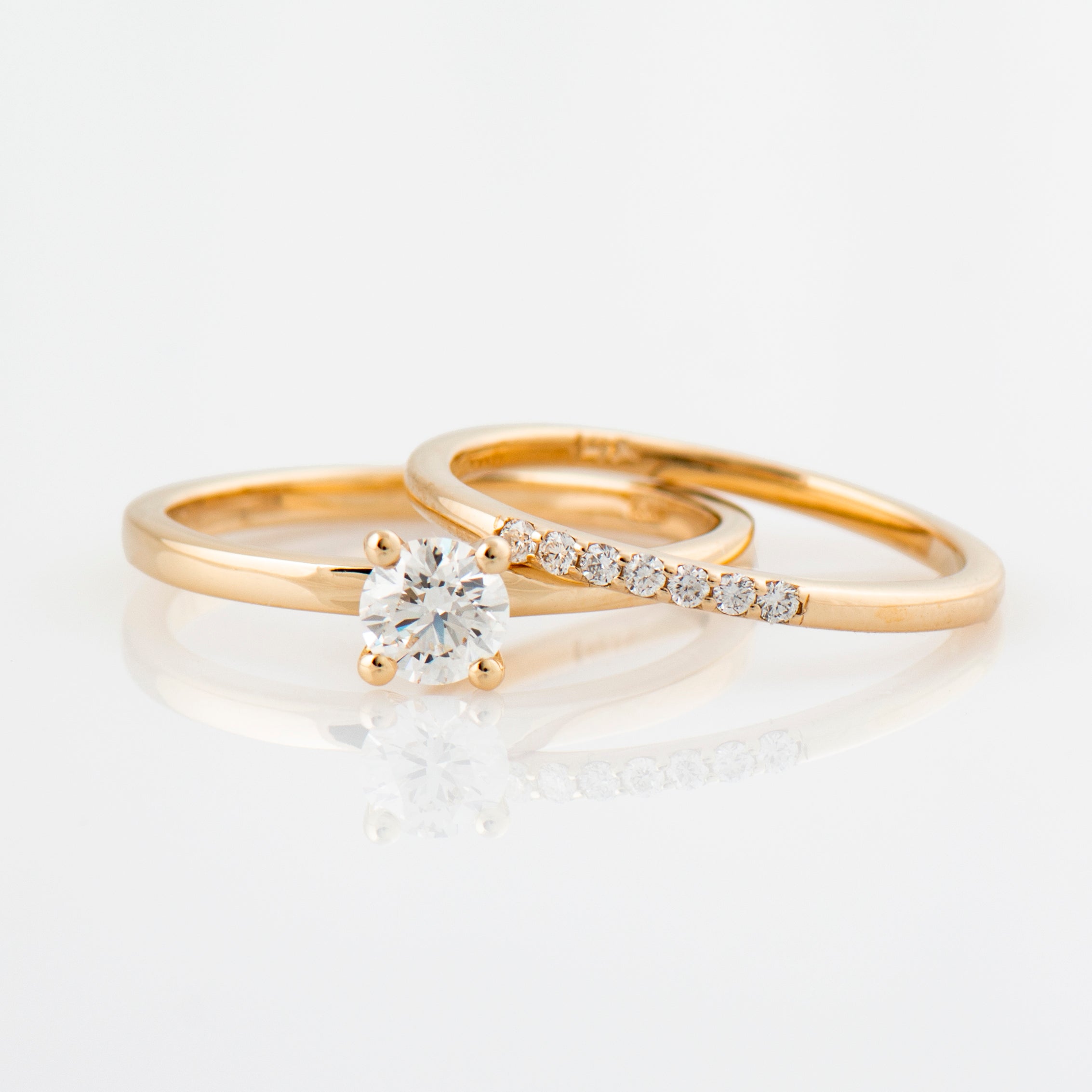 Solitaire Diamond Ring Set