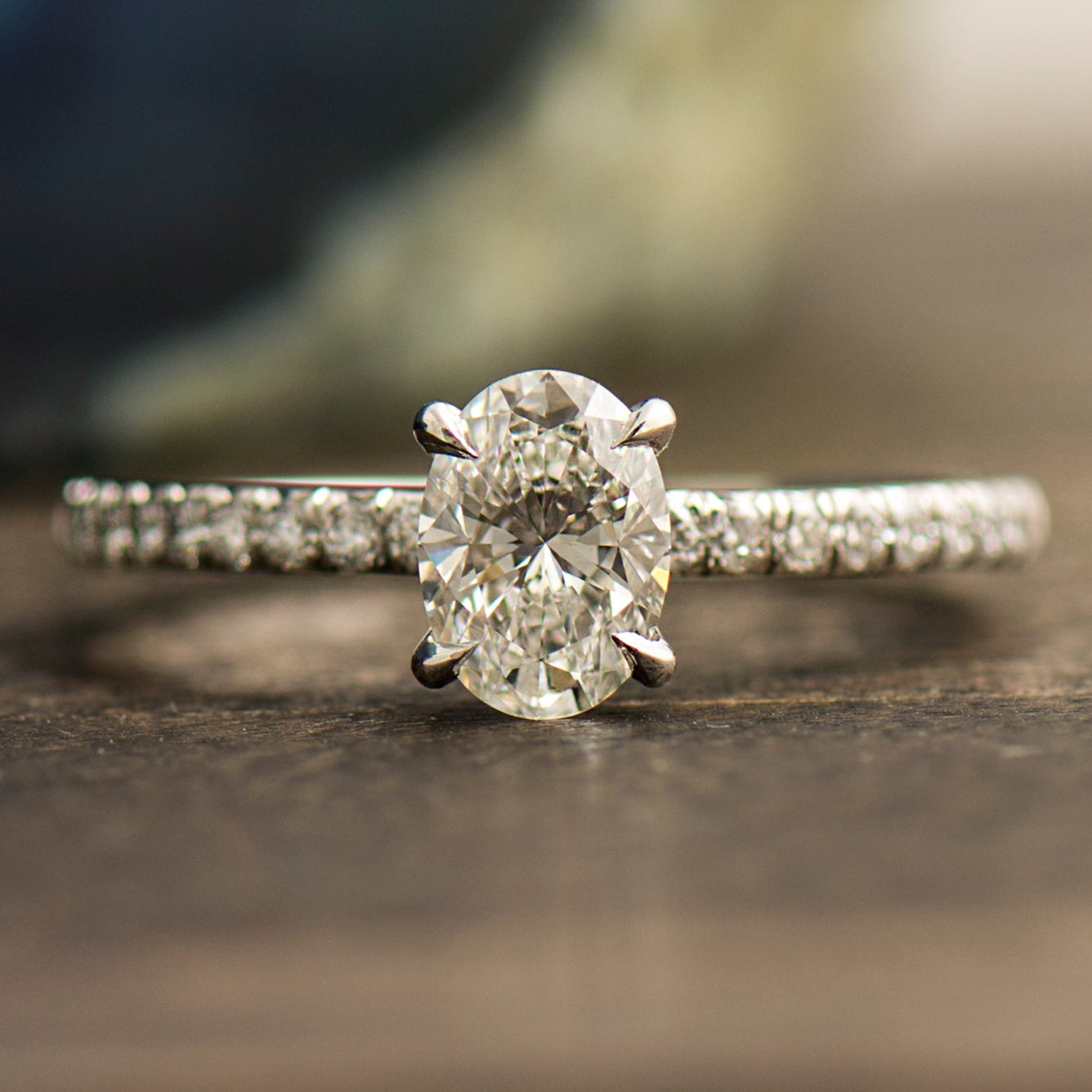 Pave Oval Engagement Ring