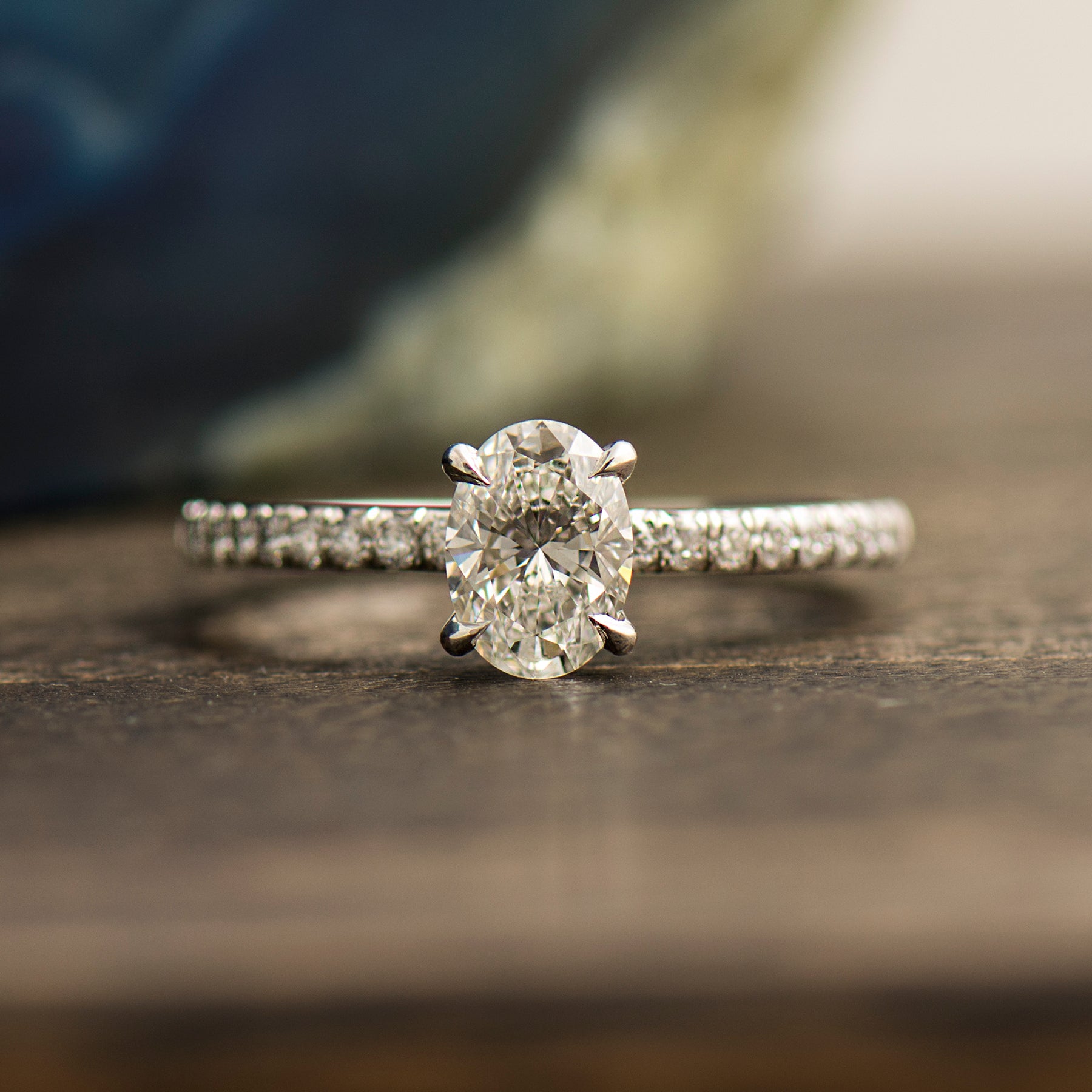 Pave Oval Engagement Ring