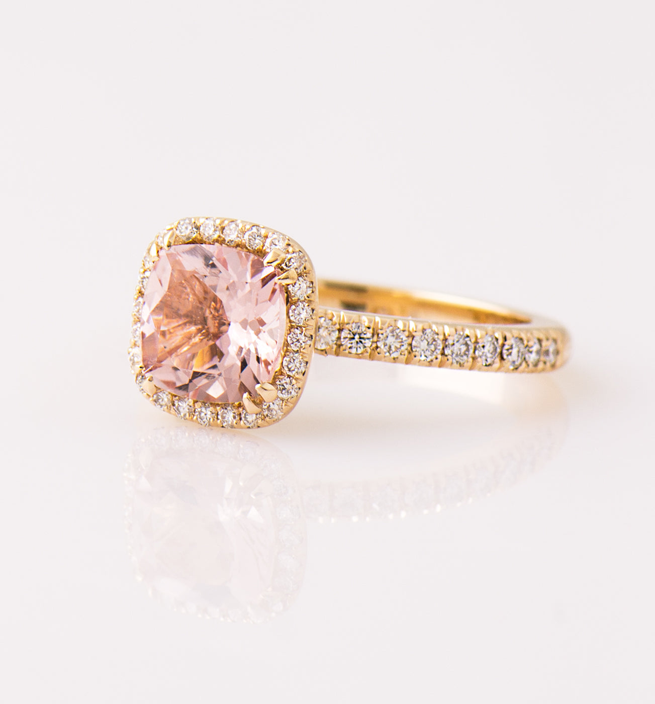 The Morganite Halo Ring