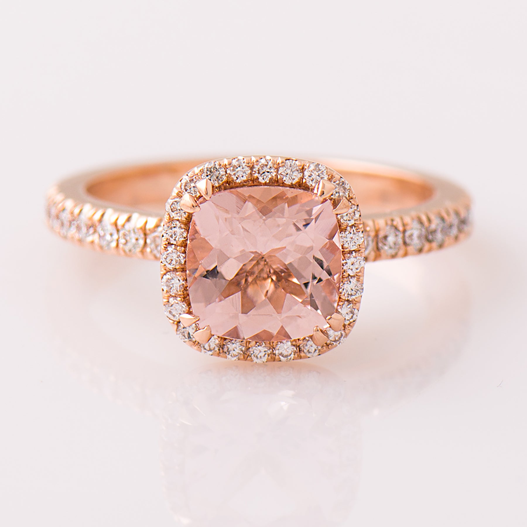 The Morganite Halo Ring