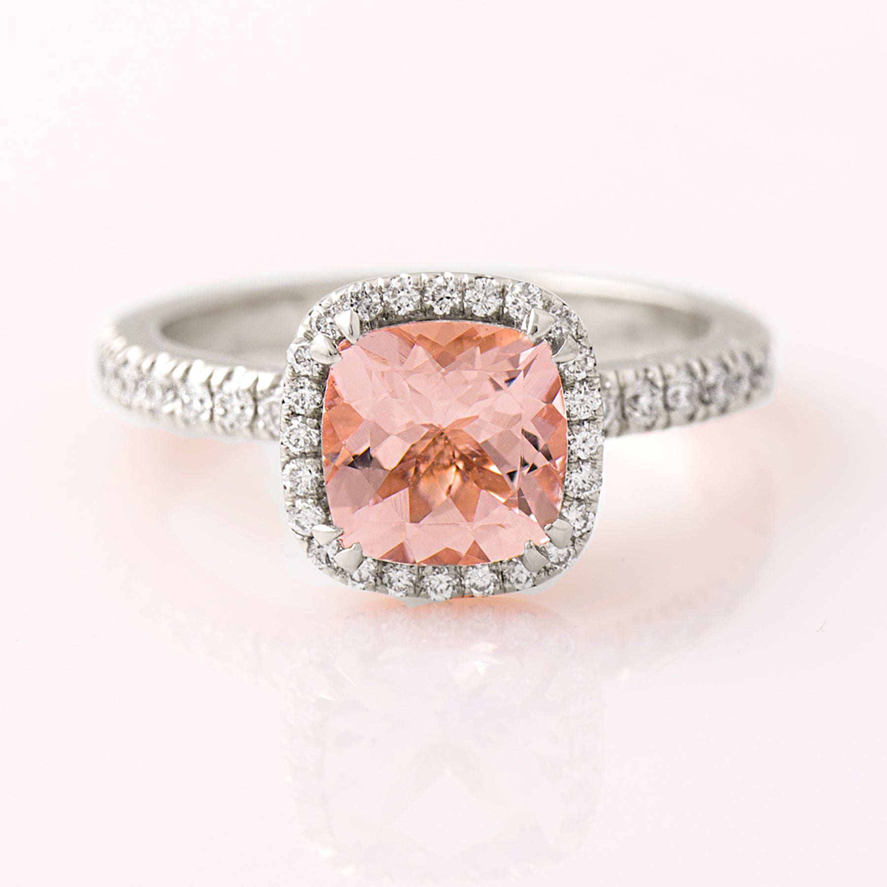 The Morganite Halo Ring