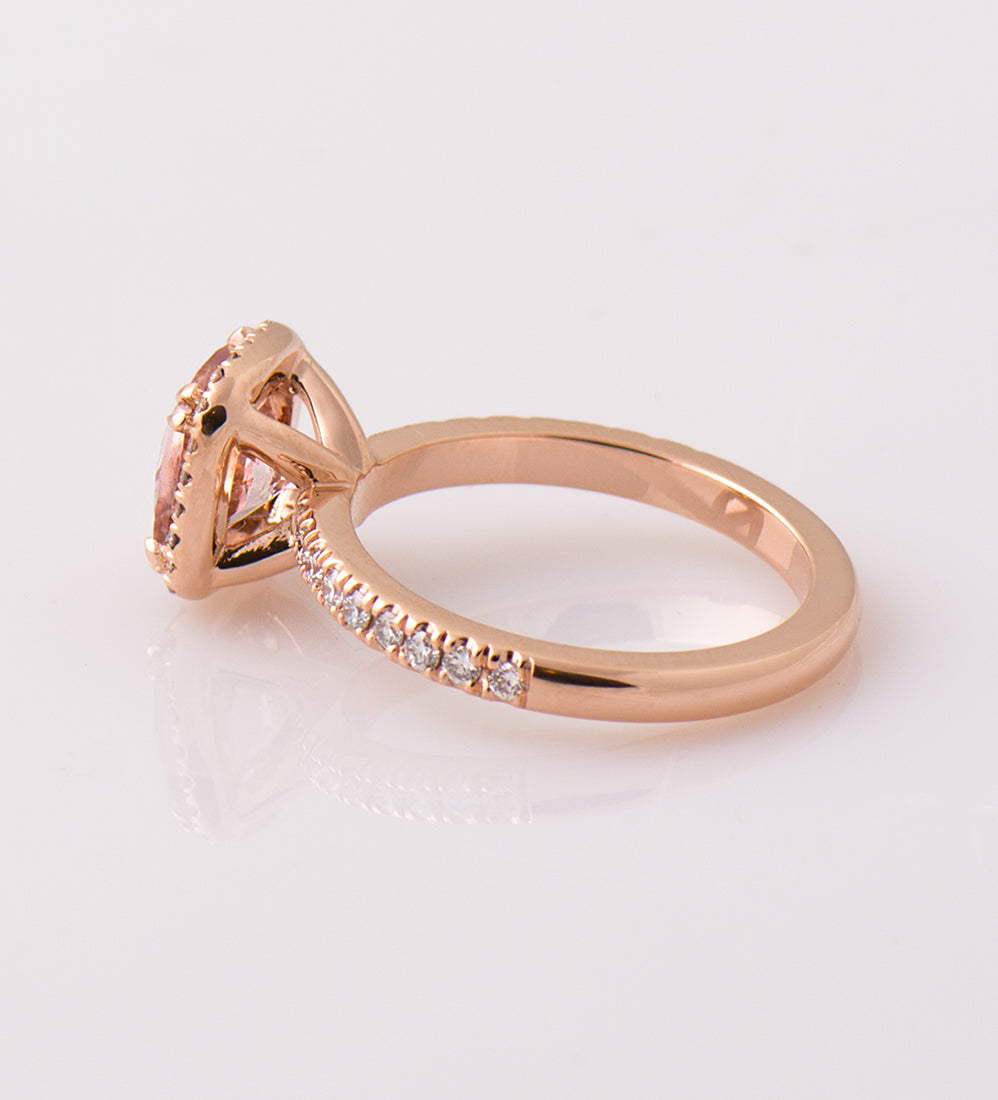 The Morganite Halo Ring