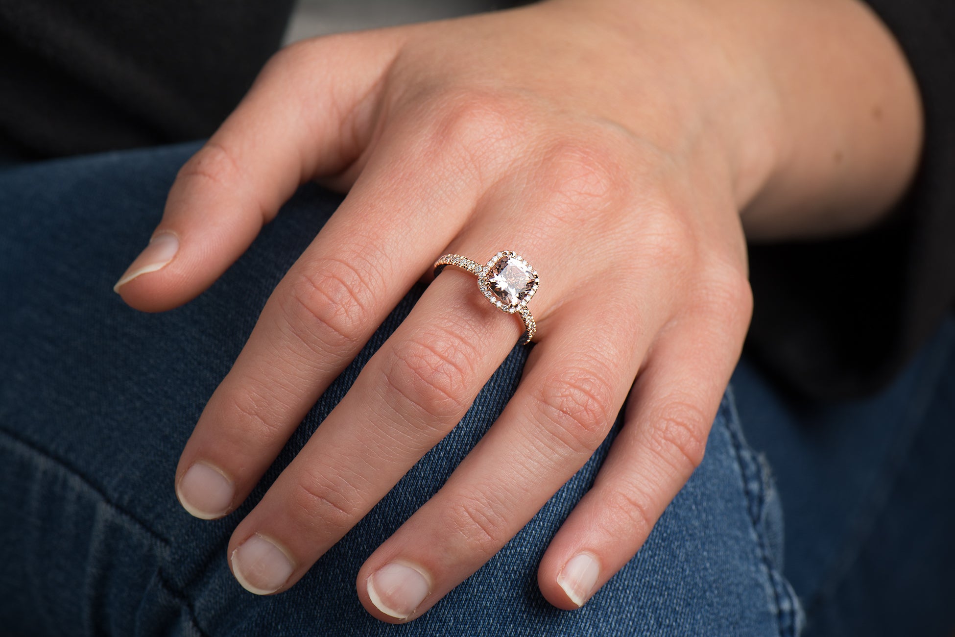 The Morganite Halo Ring