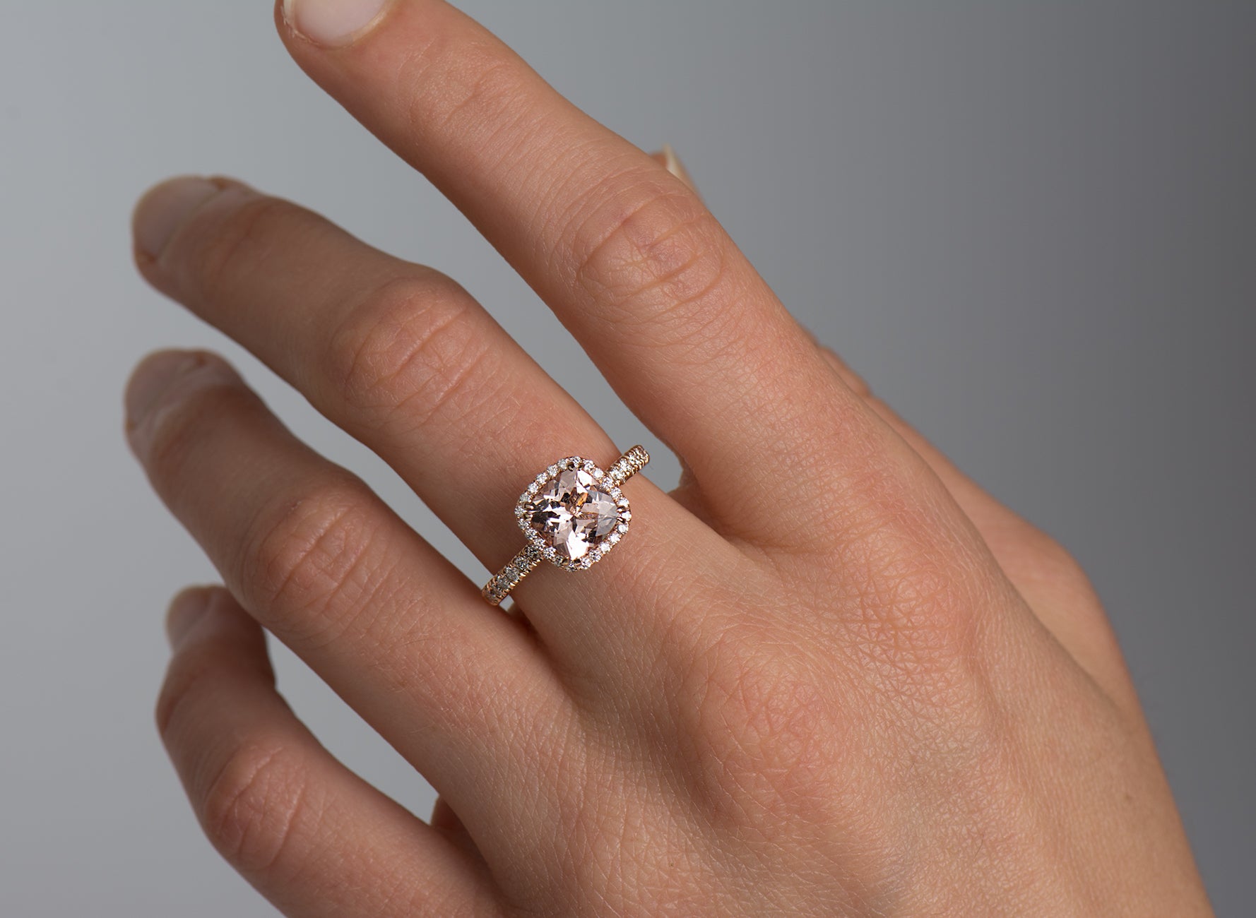 The Morganite Halo Ring