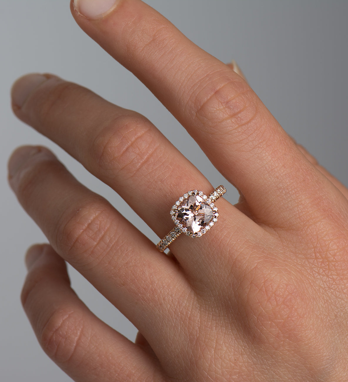 The Morganite Halo Ring