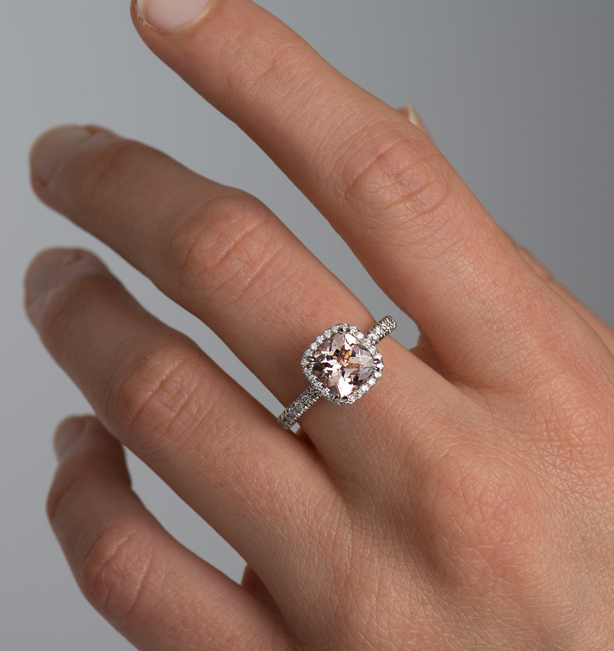 The Morganite Halo Ring