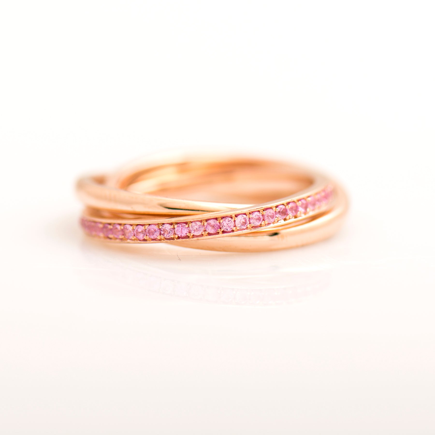 Interlocking Pink Sapphires Ring