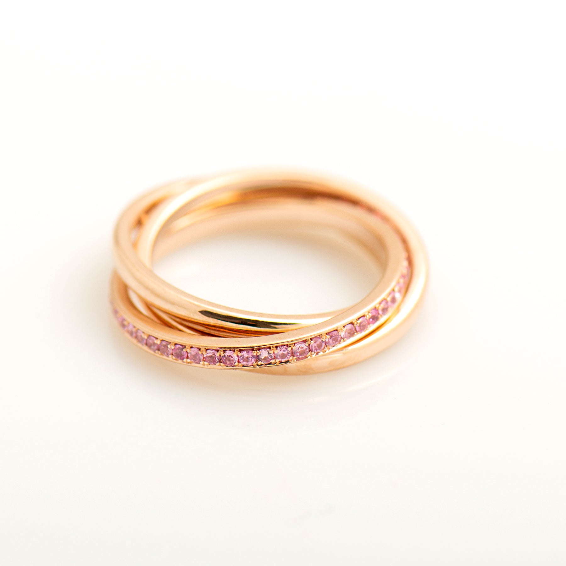 Interlocking Pink Sapphires Ring