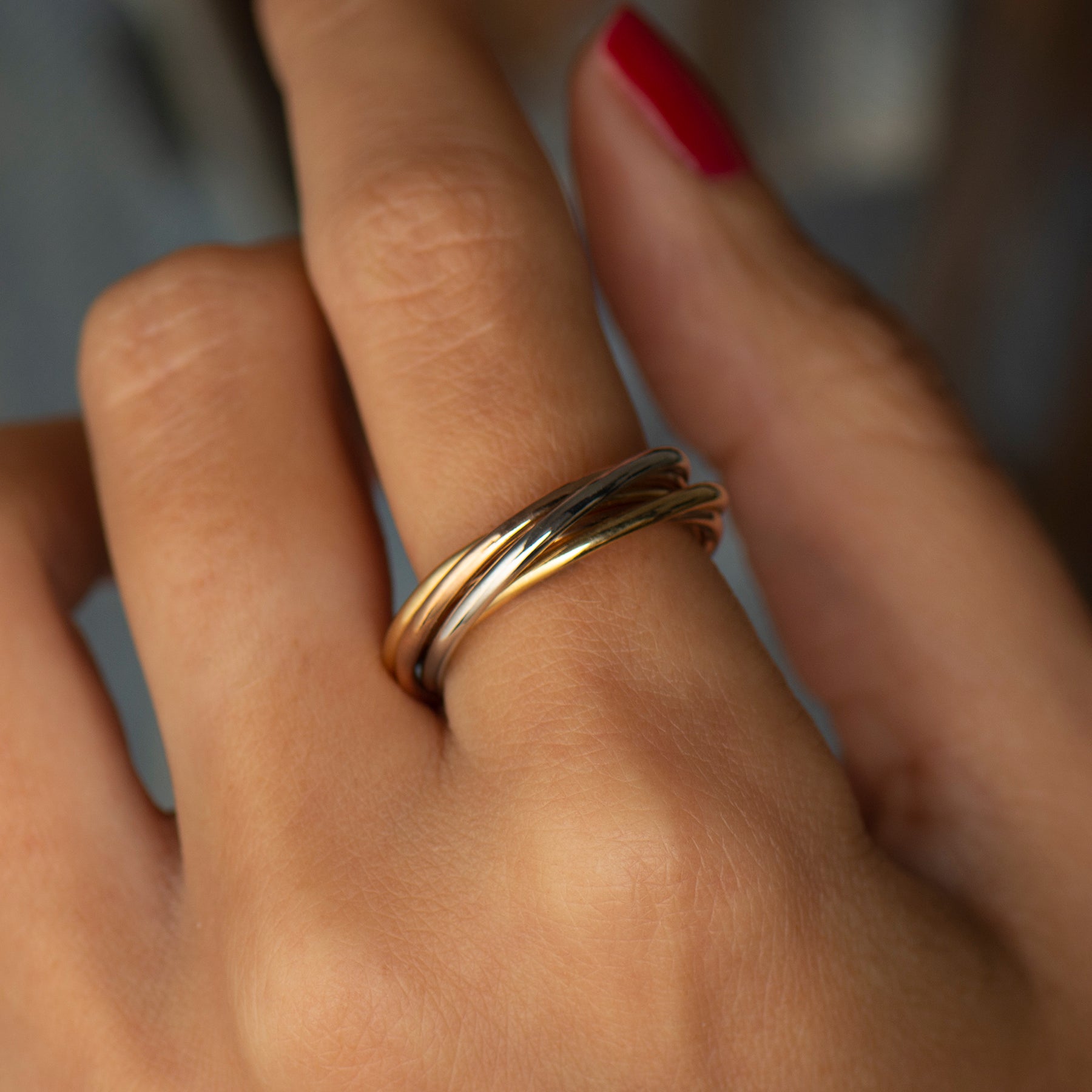 Five Bands Interlocking Ring