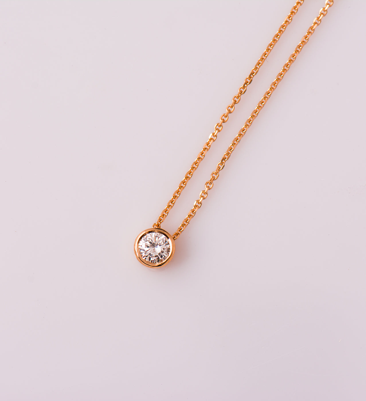 Round Diamond Solitaire Necklace